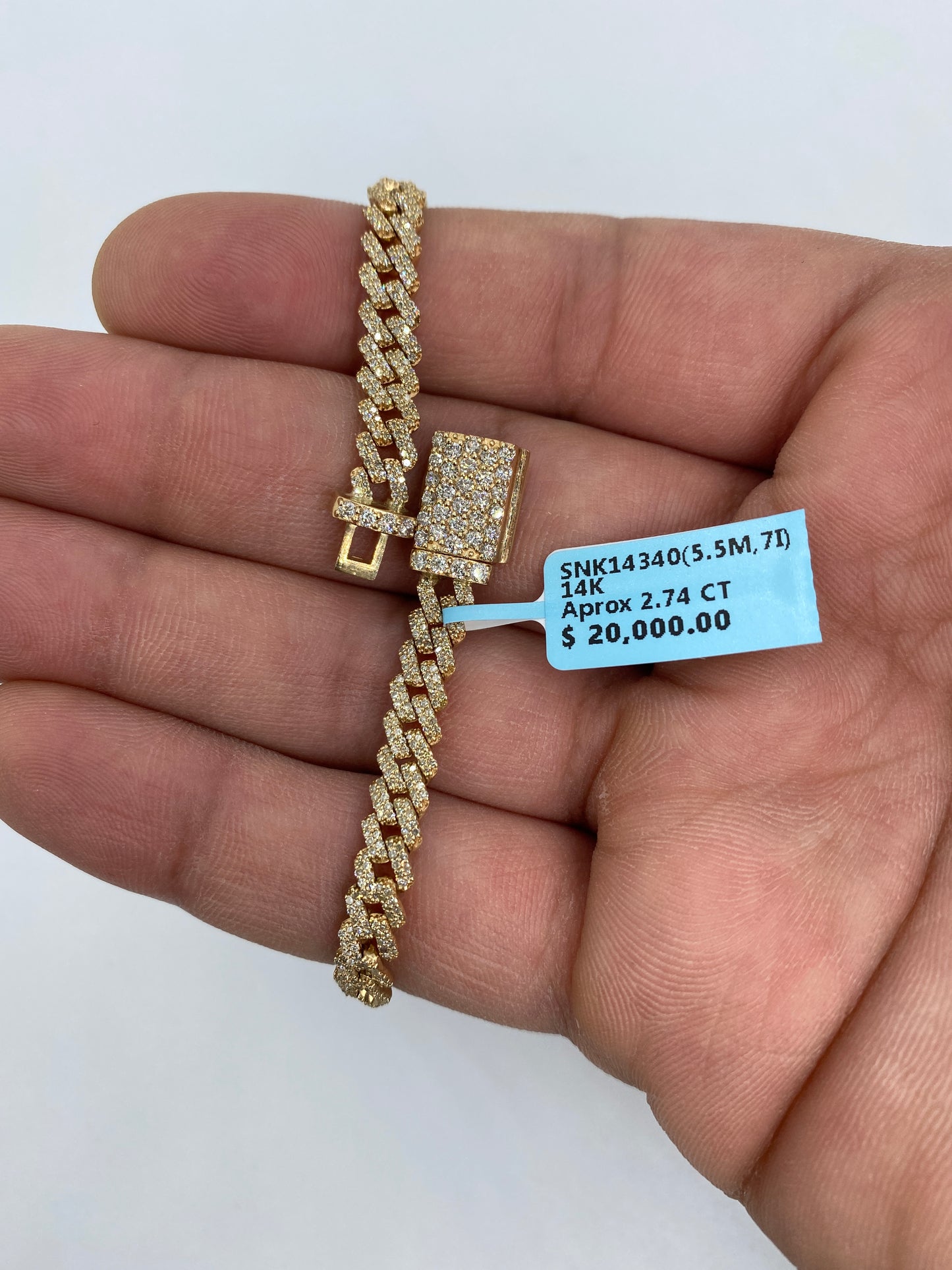 14K Cuban Bracelet 5.5mm, 7in