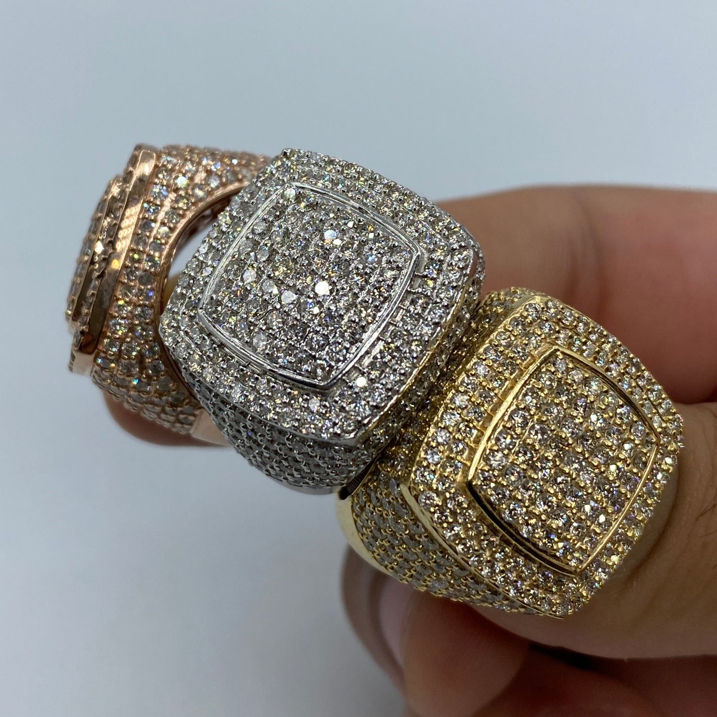 10K Square Jumbo Diamond Ring