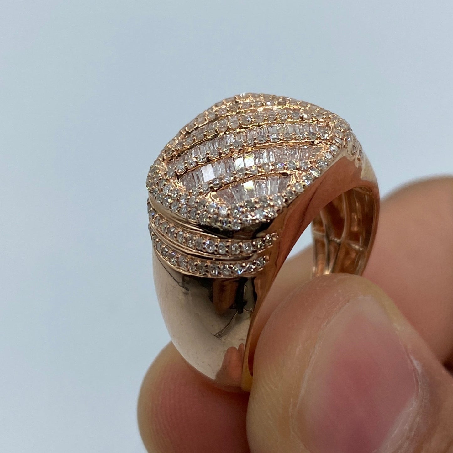 10K Diamond Baguette Ring Style #4