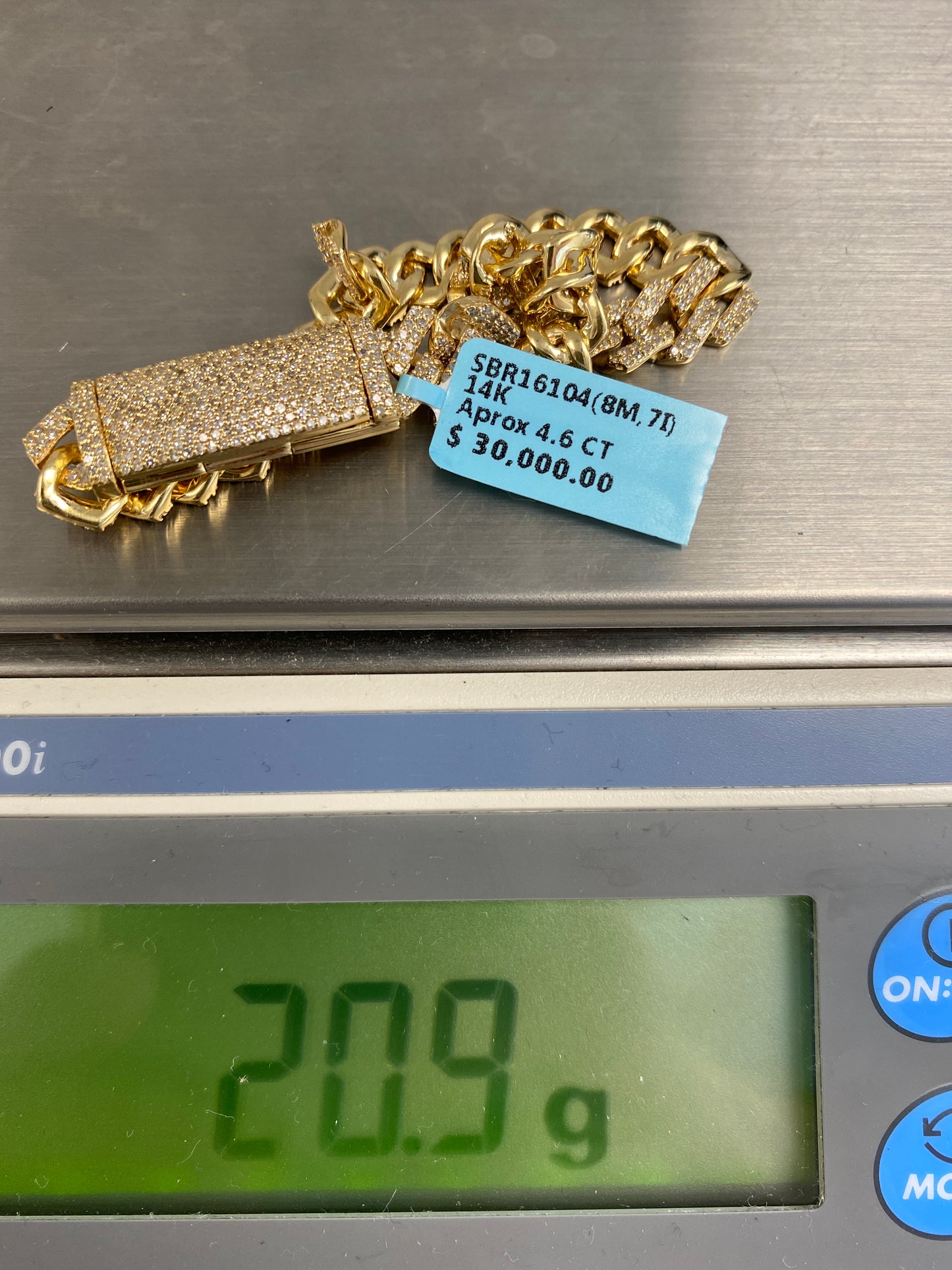 14K Cuban Bracelet 8mm, 7in