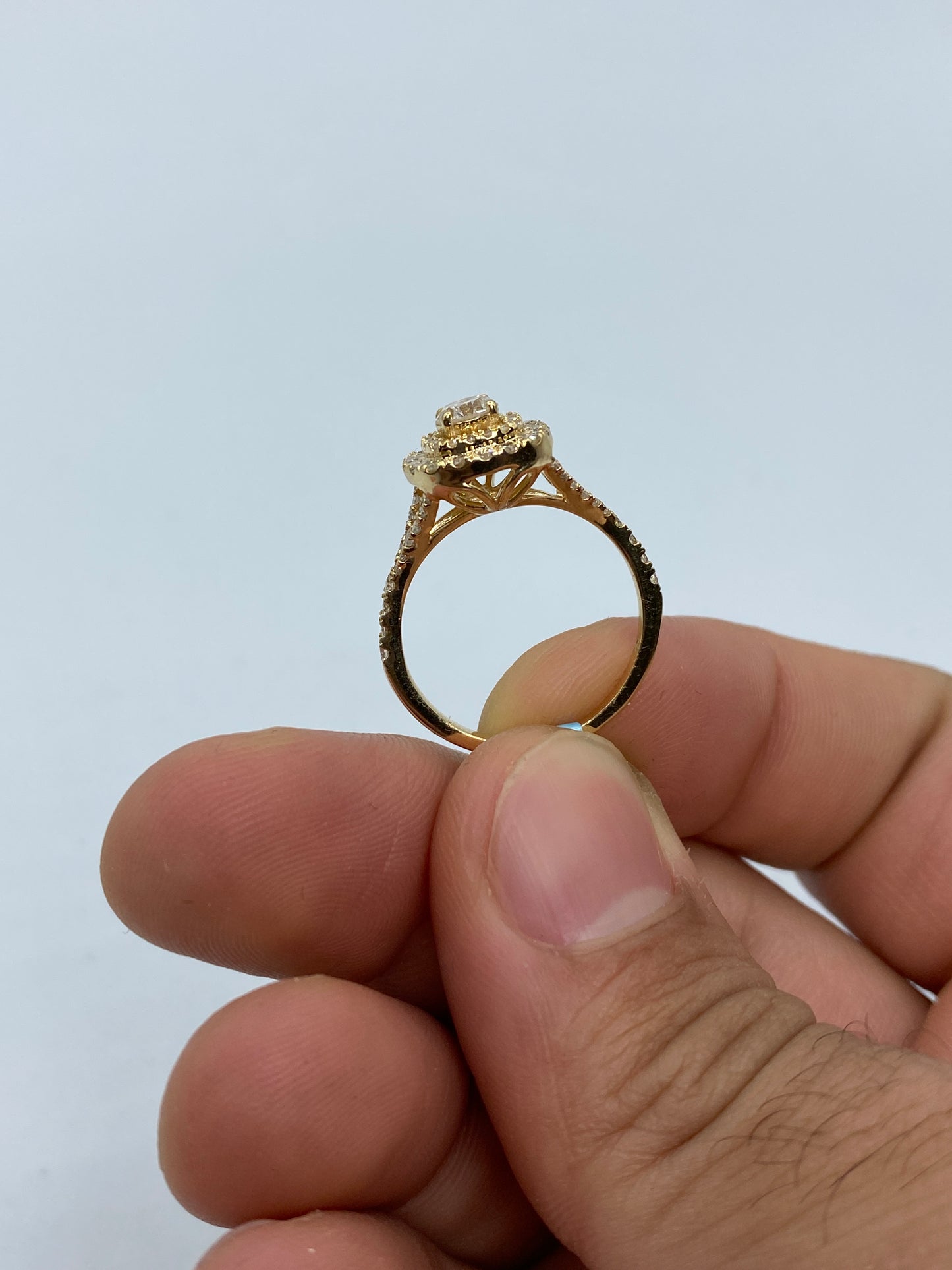 Wide Square Engagement Ring Large Center Stone