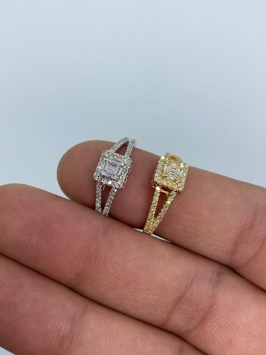 Square Baguette Engagement Ring