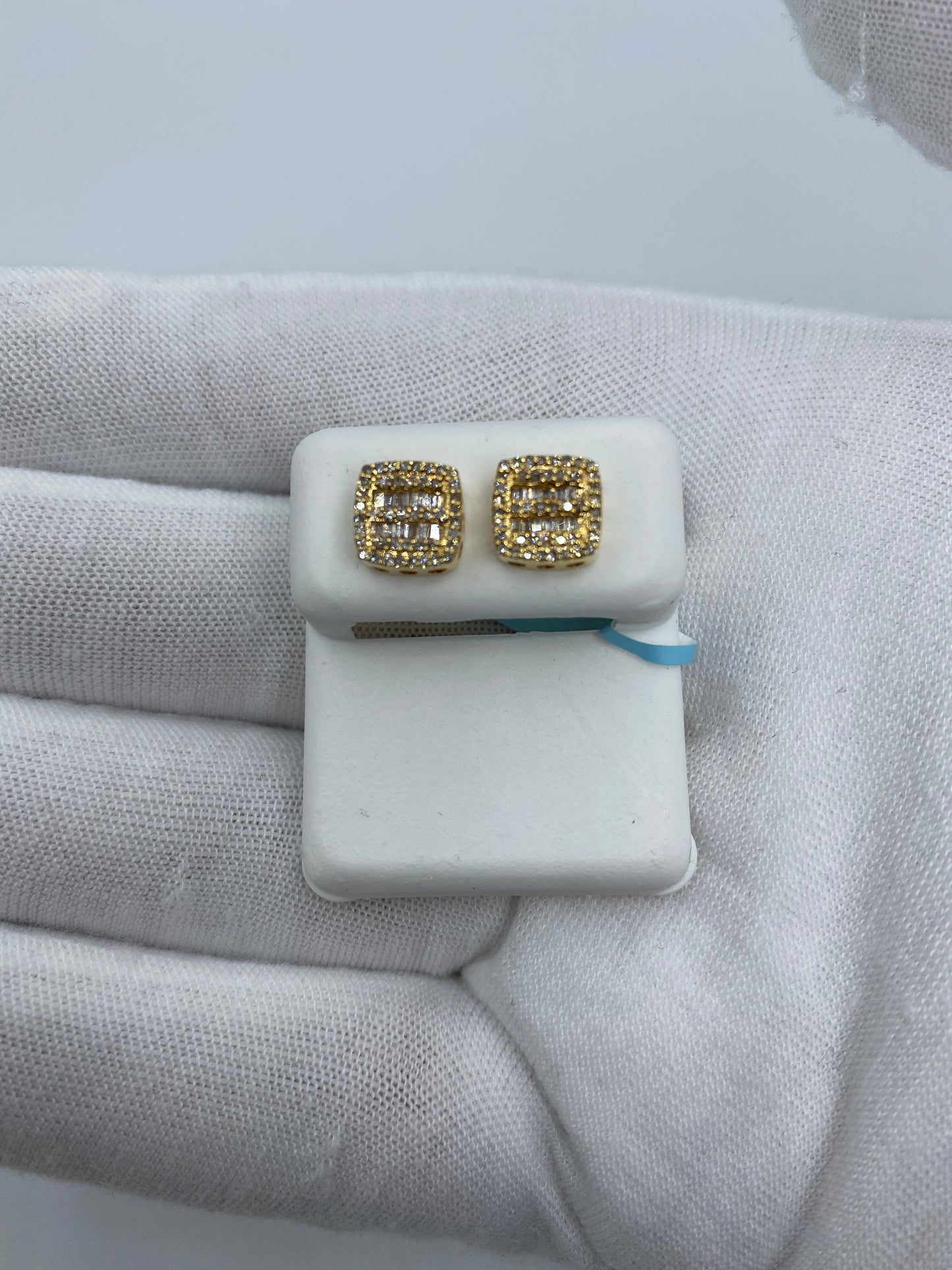 Square Duo-Row Baguette Earrings