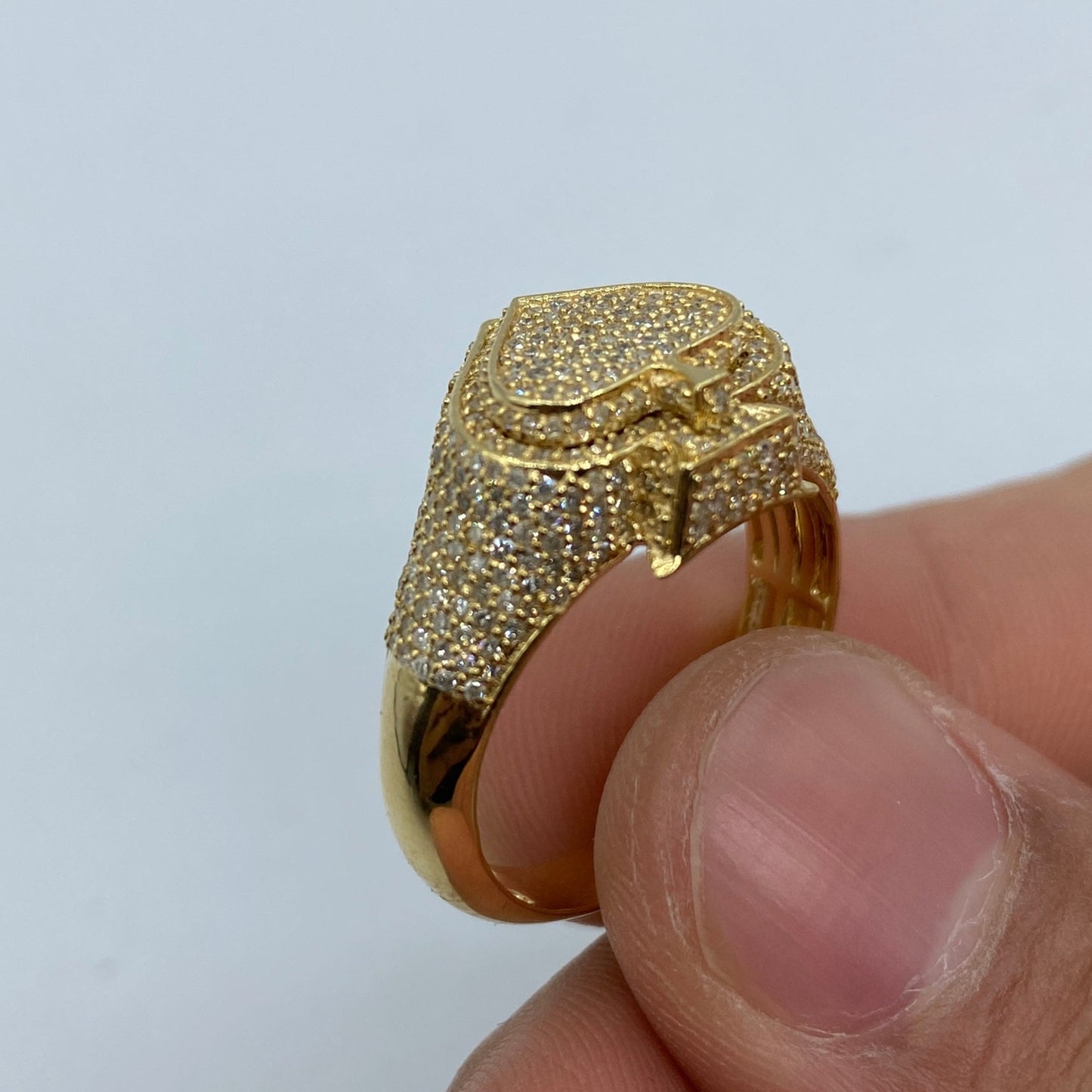 10K 3D Spade Diamond Ring