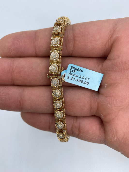 14K Tennis Castle Bracelet 6.5mm, 8in