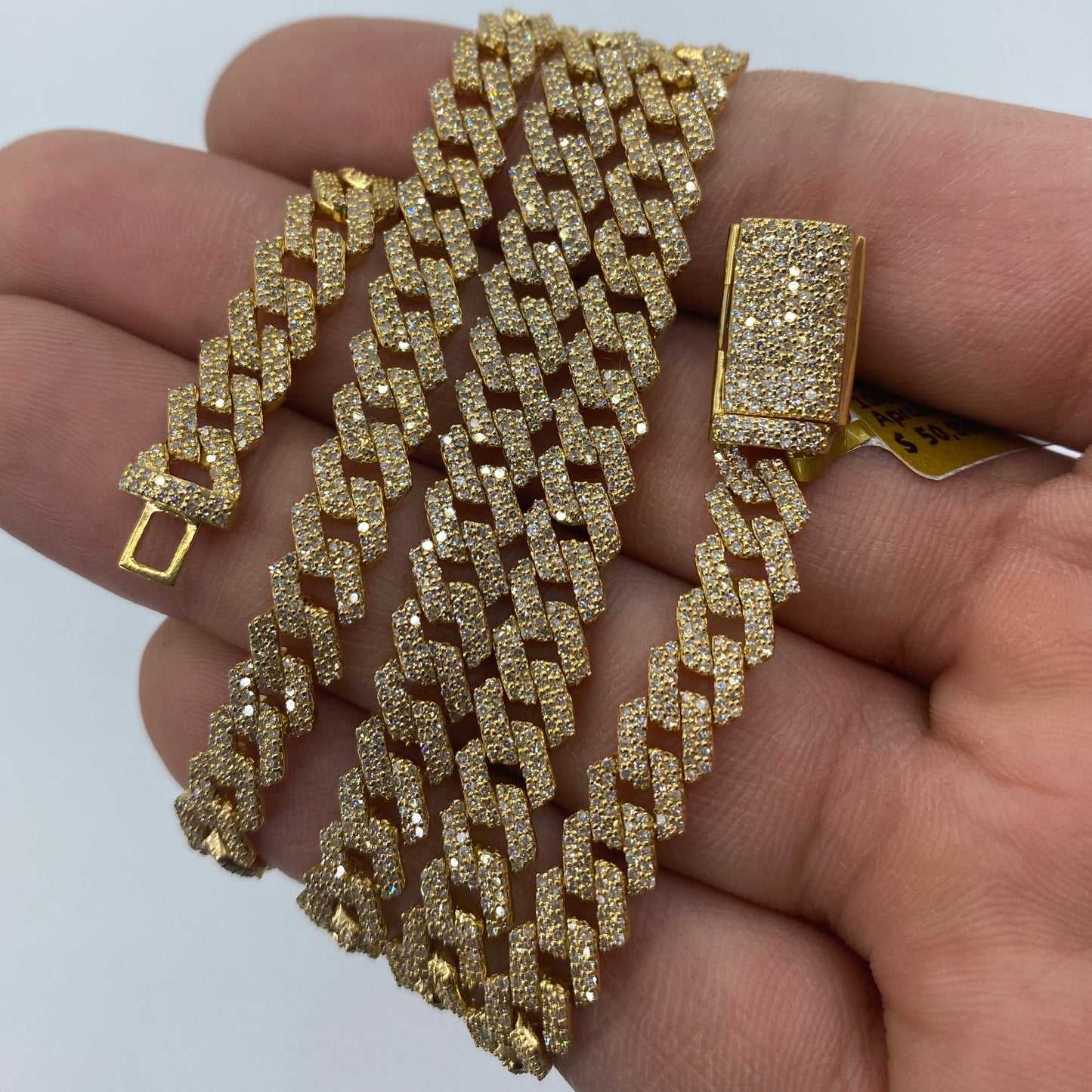 10K 6.5MM Cuban Link Diamond Chain 24"