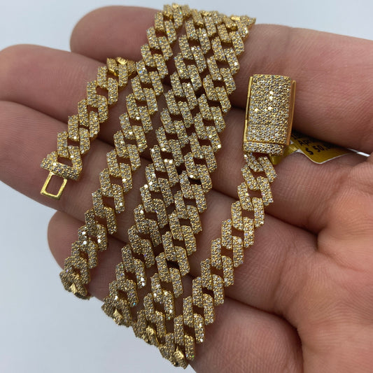 10K 6.5MM Cuban Link Diamond Chain 24"