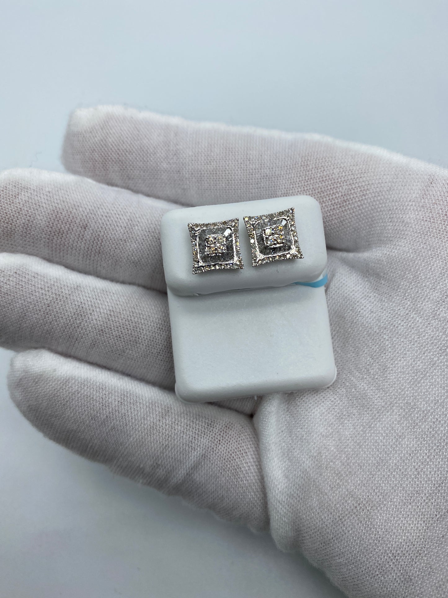 Square Gutter Baguette Earrings