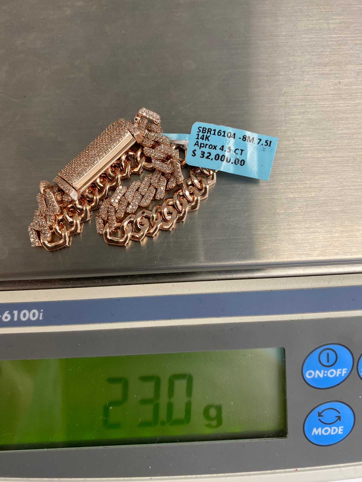 14K Cuban Bracelet 8mm, 7.5in