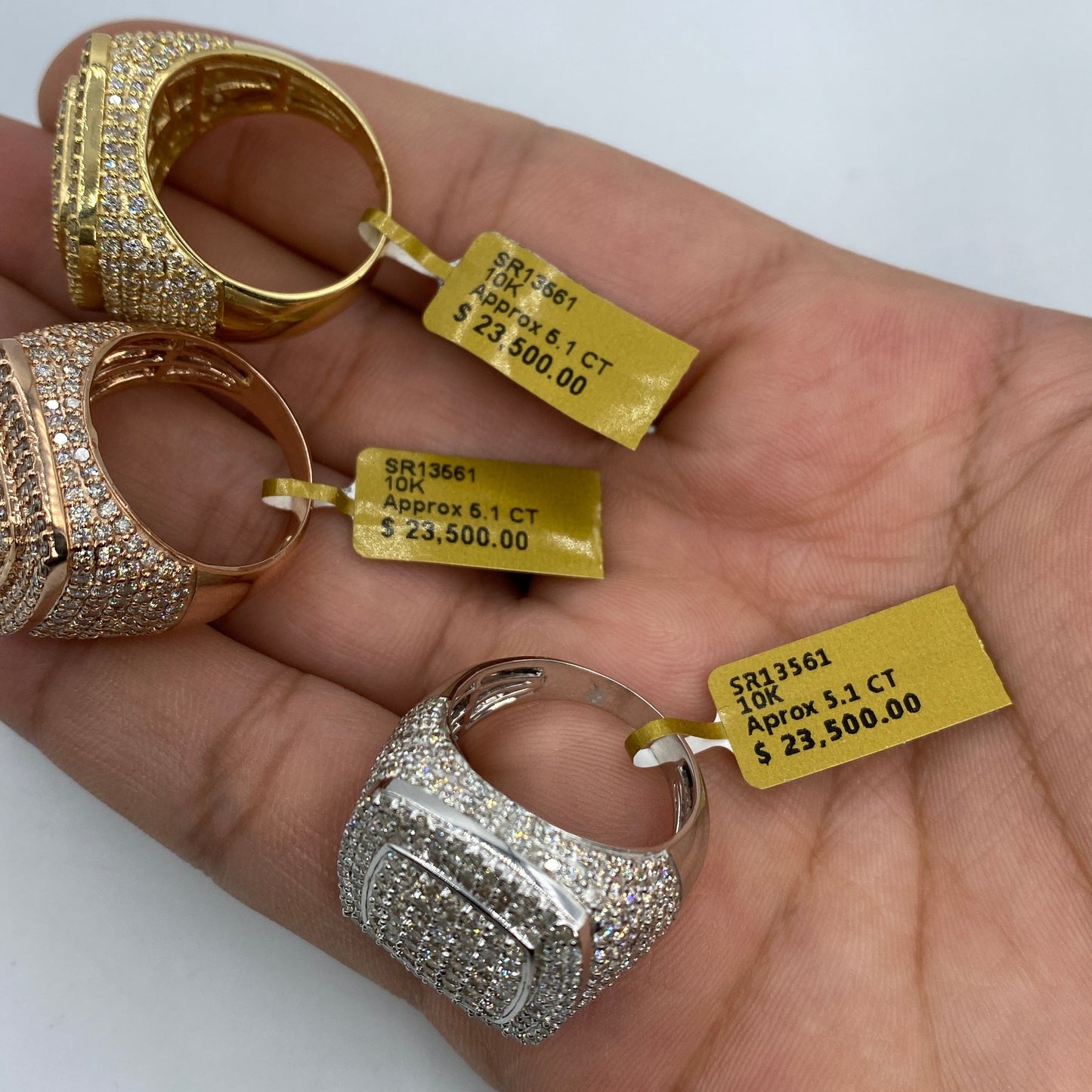 10K Square Jumbo Diamond Ring