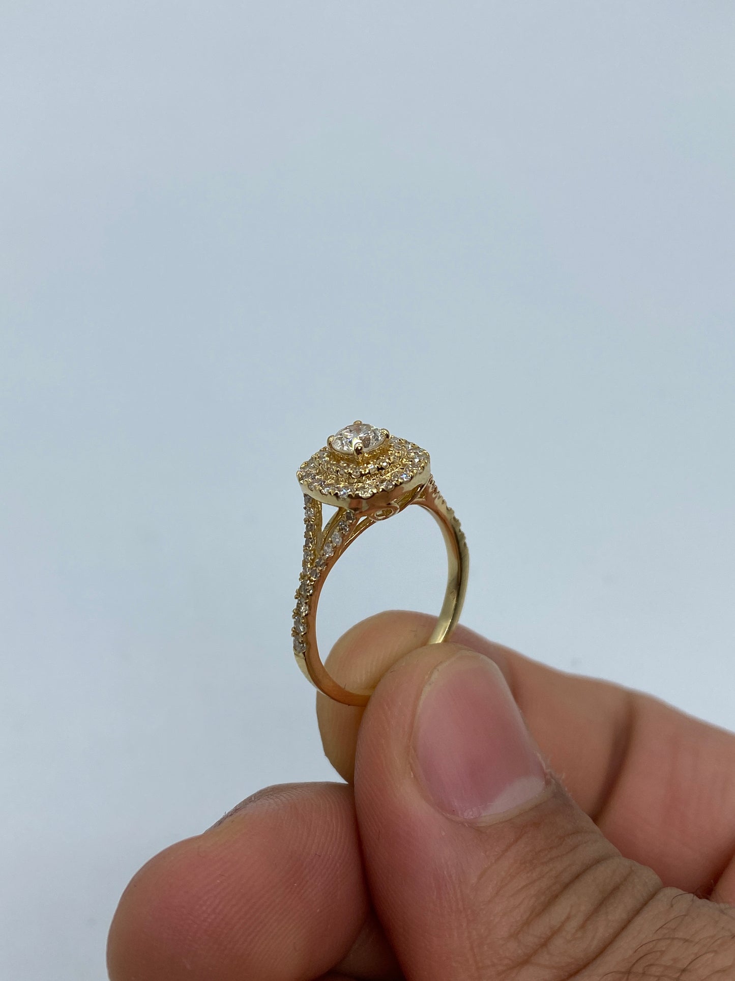 Wide Square Engagement Ring Large Center Stone