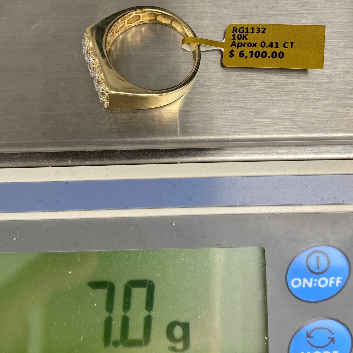 10K Boss Name Plate Diamond Ring