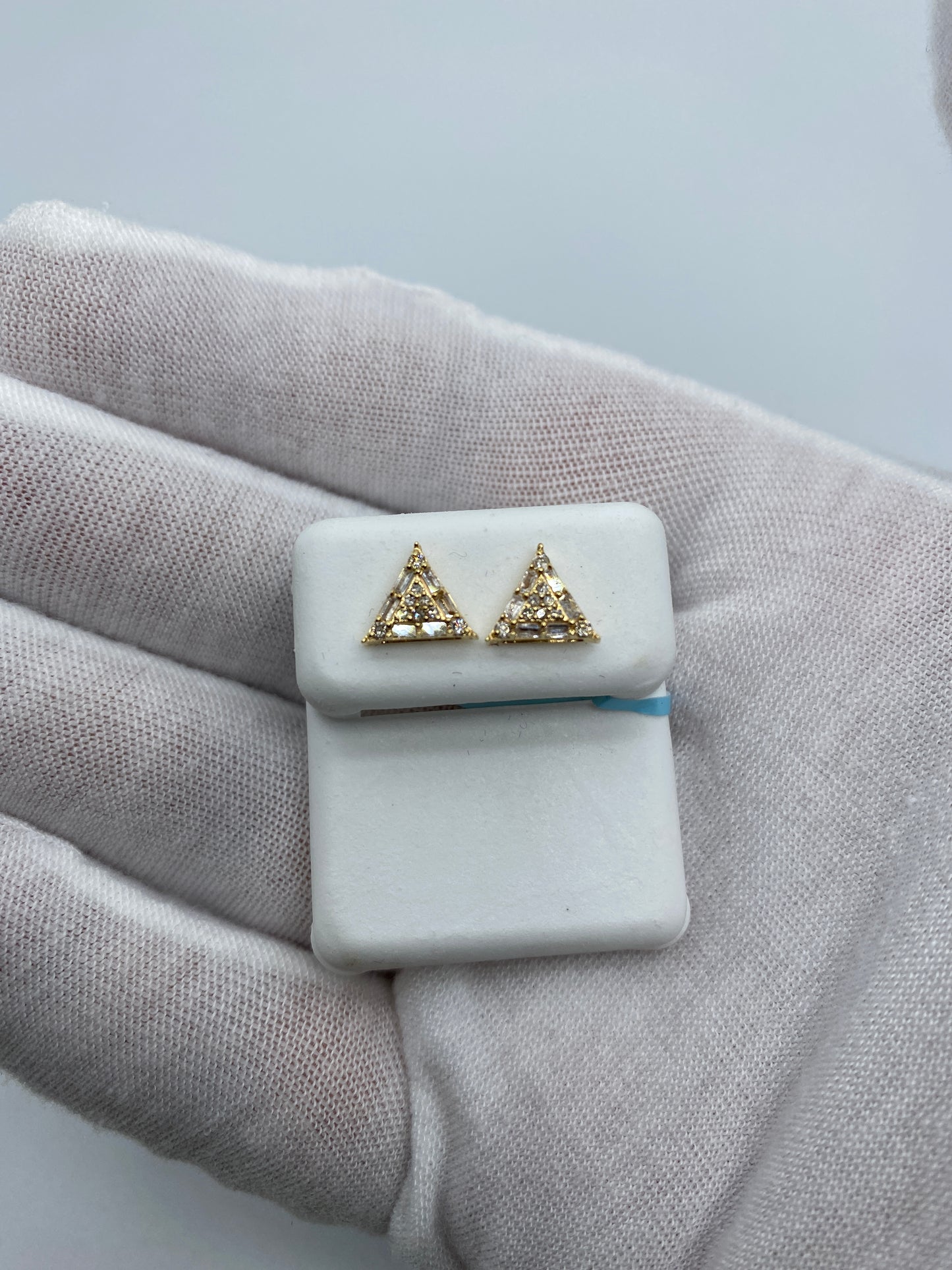 Equilateral Triangle Baguette Earrings