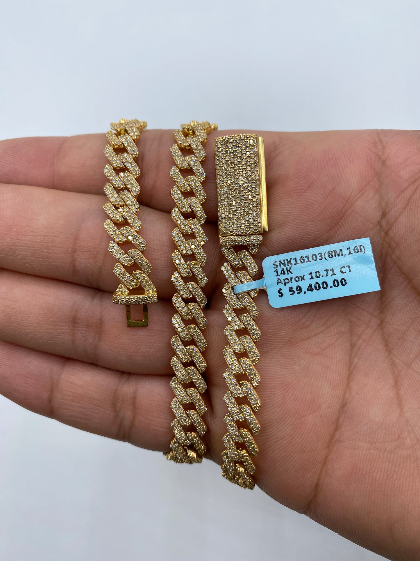 14K Cuban Chain 8mm, 16in