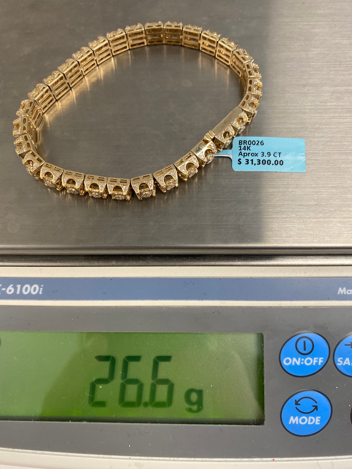 14K Tennis Castle Bracelet 6.5mm, 8in