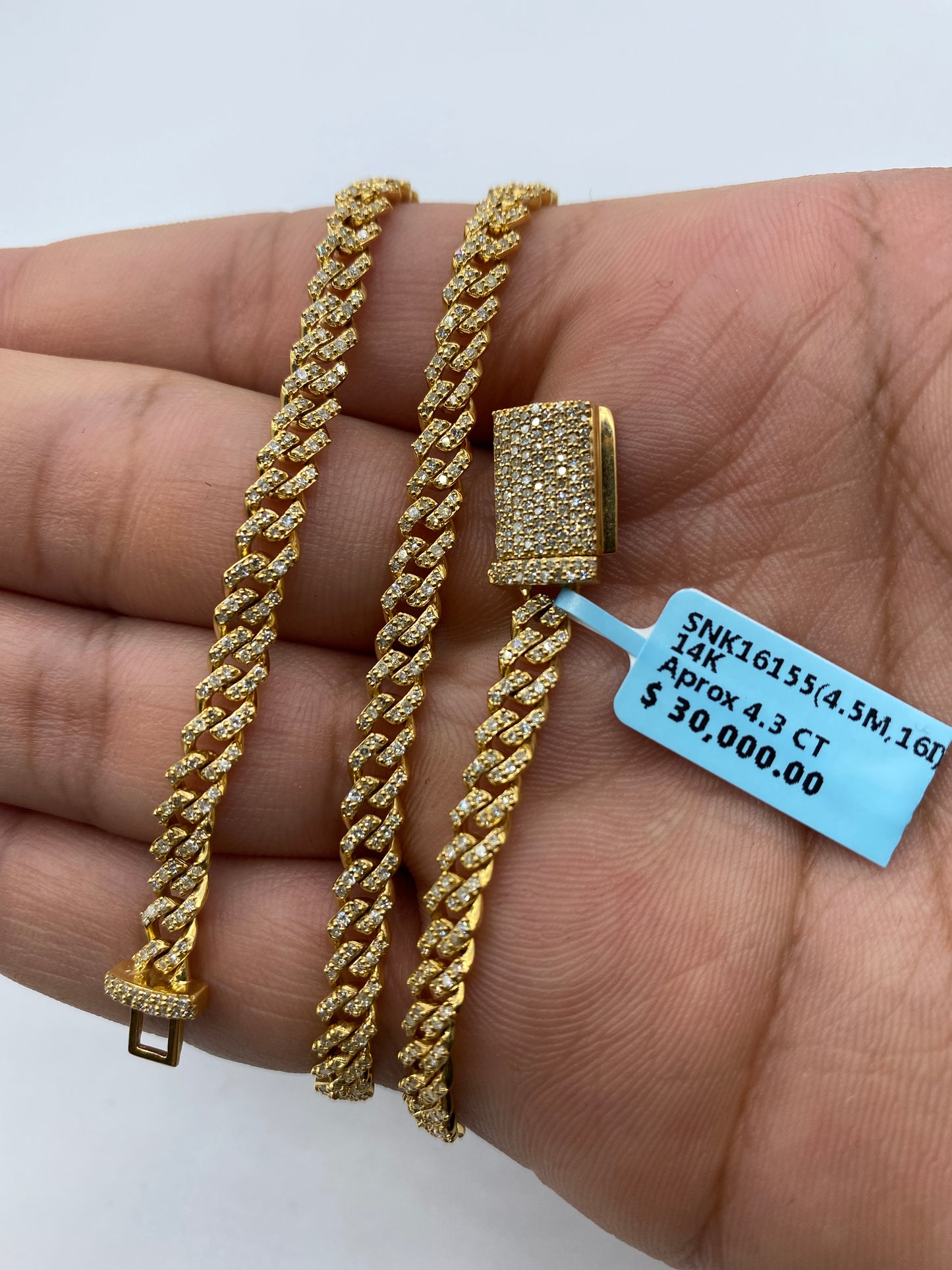 14K Cuban Chain 4.5mm, 16in