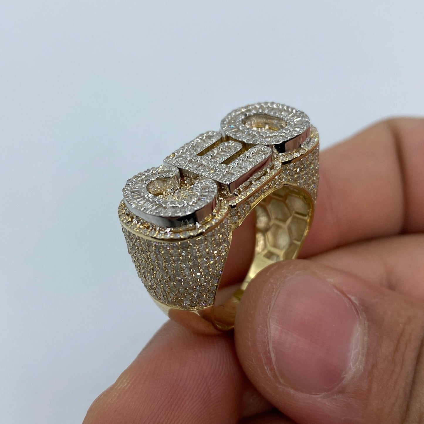 10K CEO Name Plate Diamond Ring
