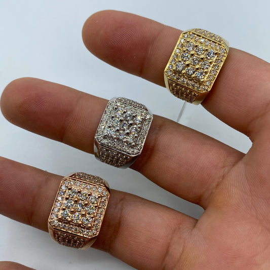 10K Square Divine Diamond Ring