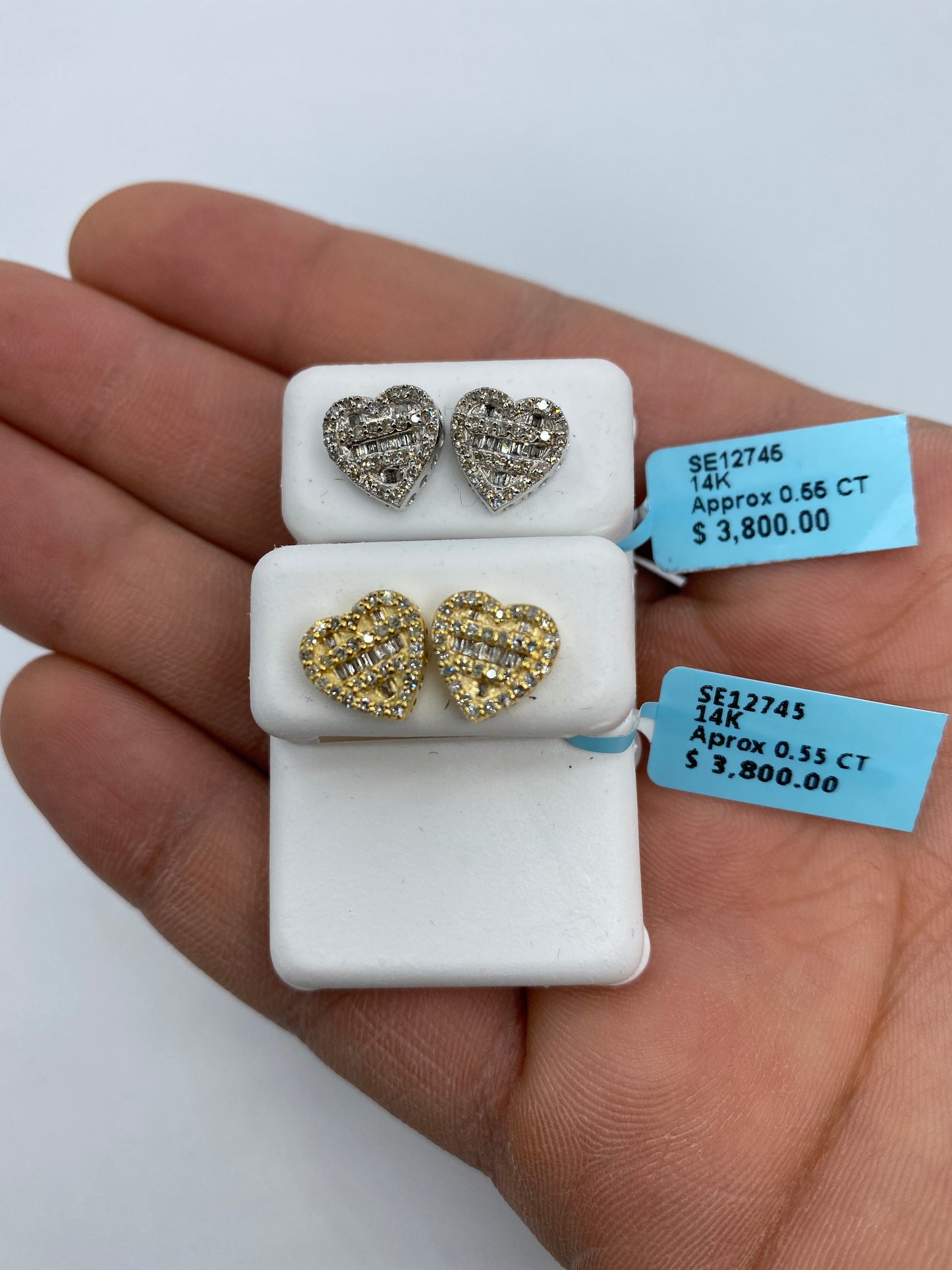 Heart Baguette Earrings