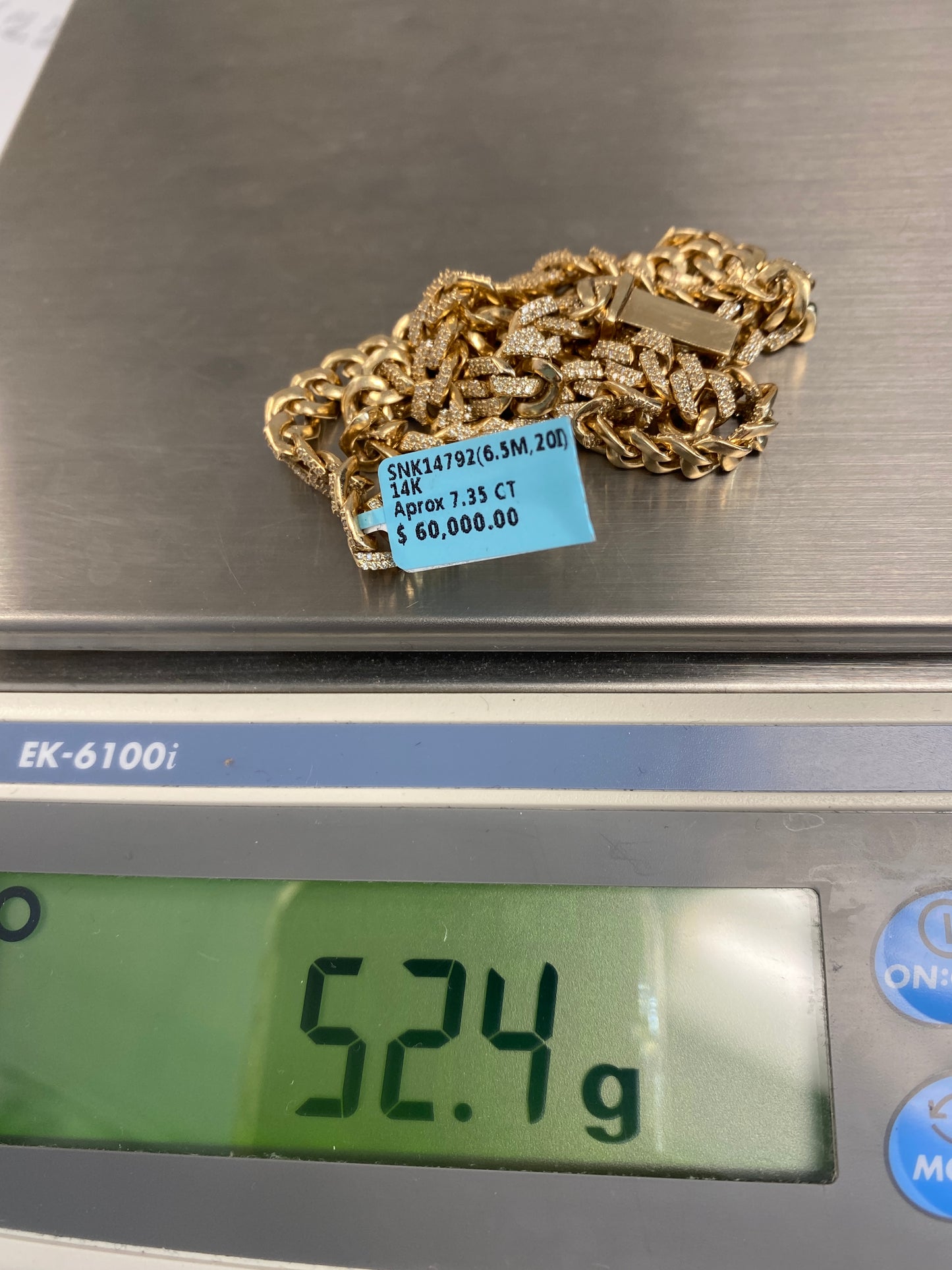 14K Cuban Chain 6.5mm, 20in