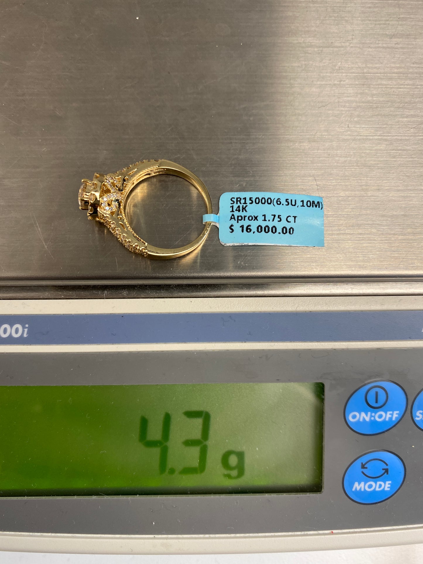 Large Circle Stone Engagement Ring