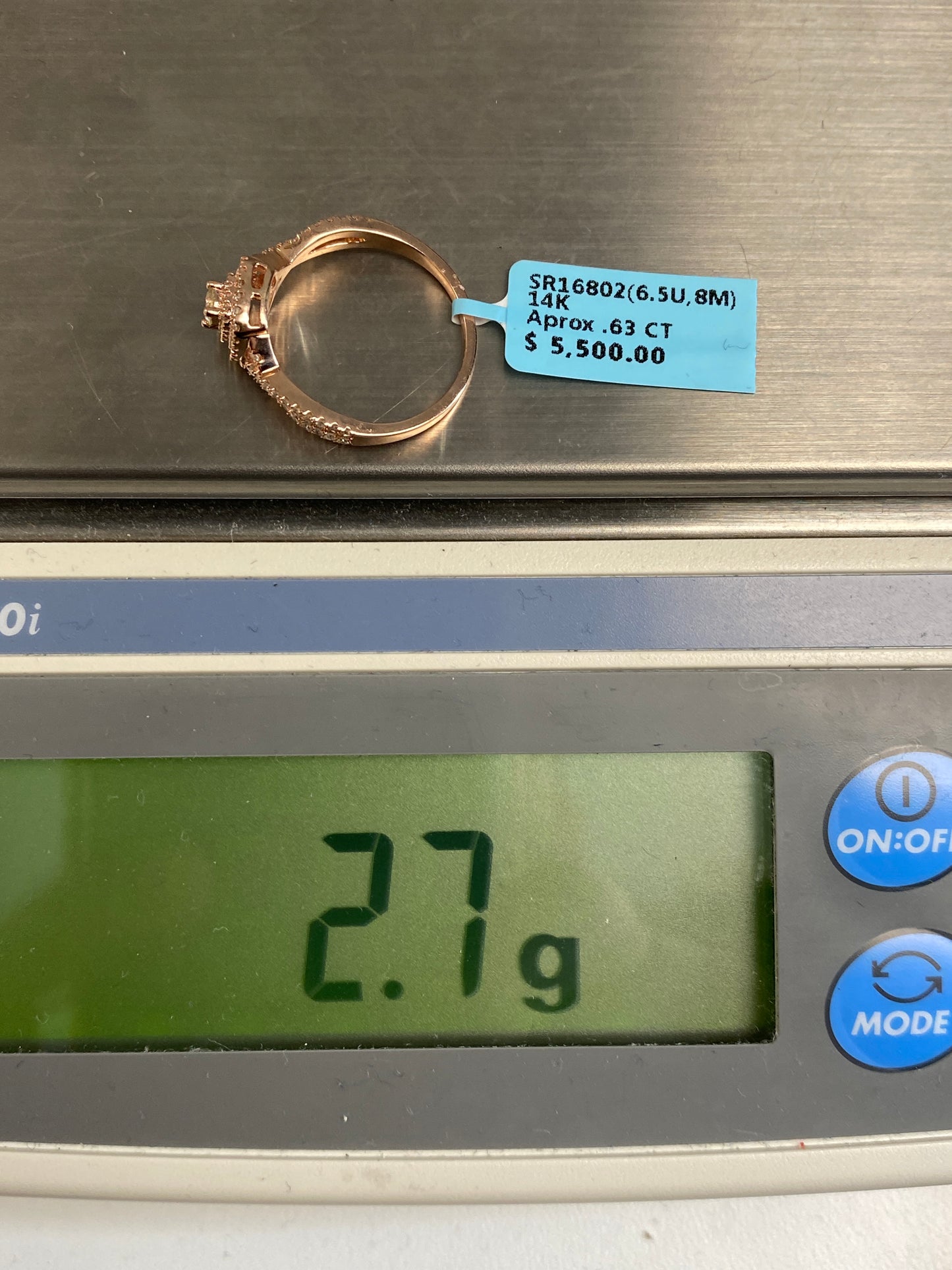 Square Large Center Stone Spiral Engagement Ring