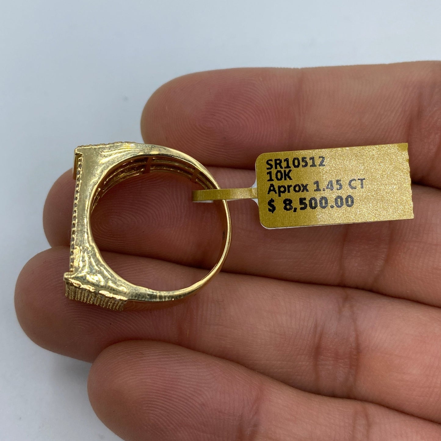 10K Rectangle Olympian Diamond Ring