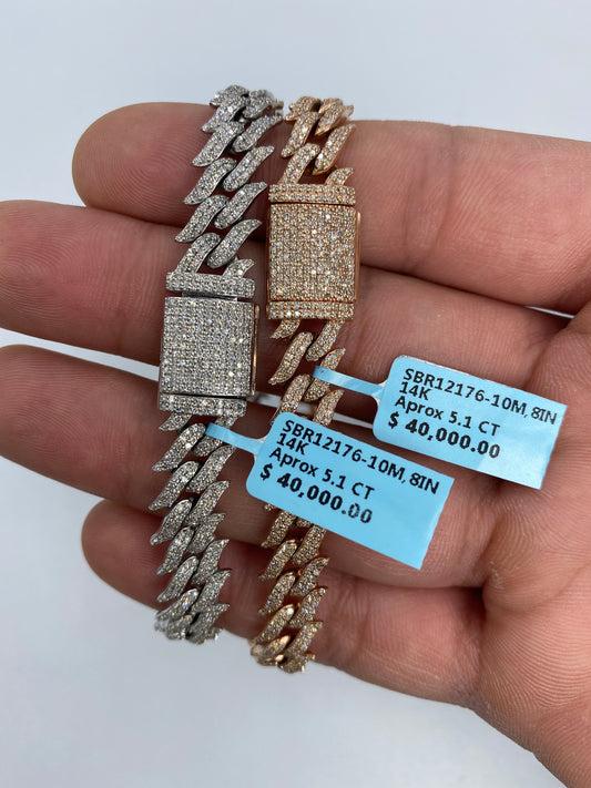 14K Cuban Thorn Bracelet 10mm, 8in