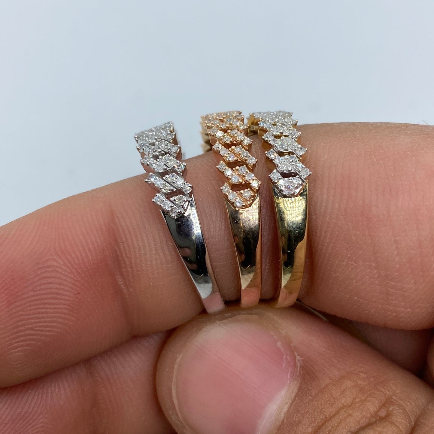 10K Cuban Link Diamond Ring Style #2