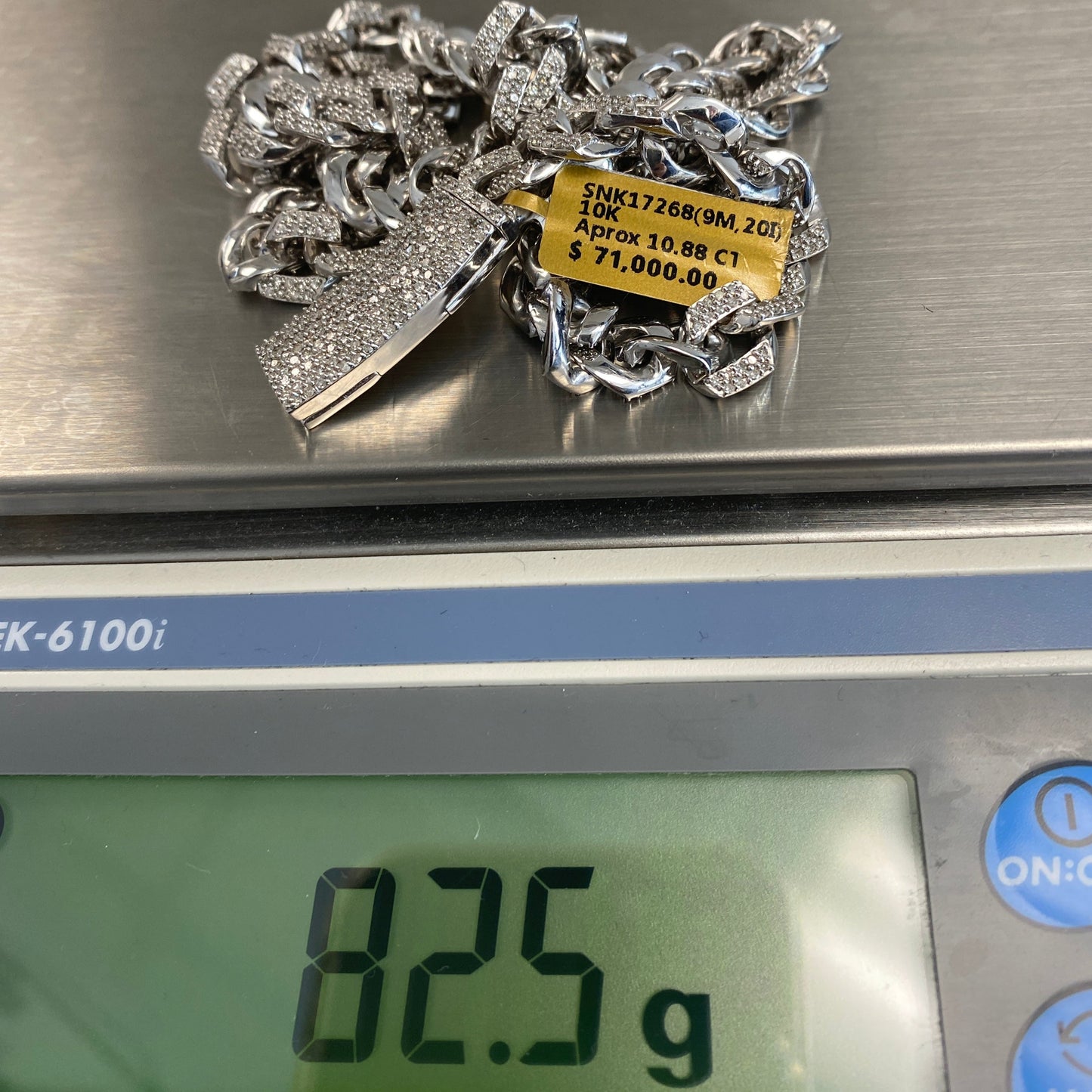 10K 9MM Cuban Link Diamond Chain 20"