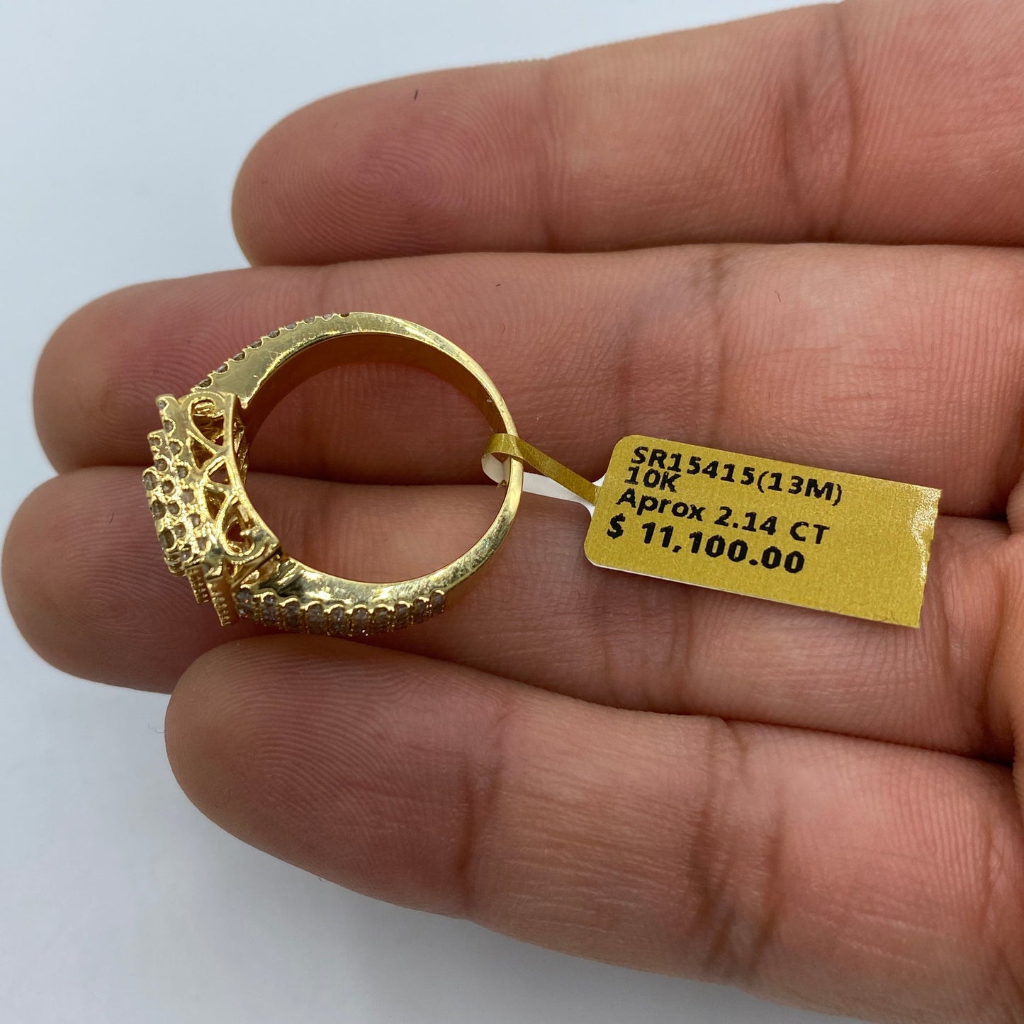 10K Square Love Diamond Ring