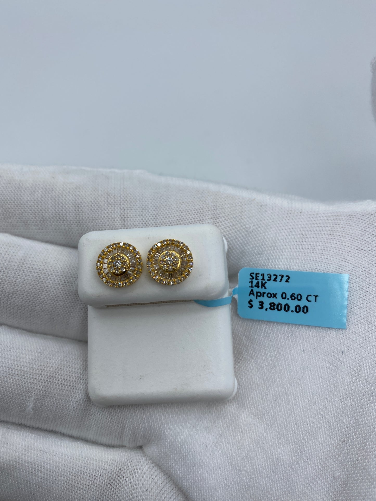 Circle Gutter Baguette Earrings