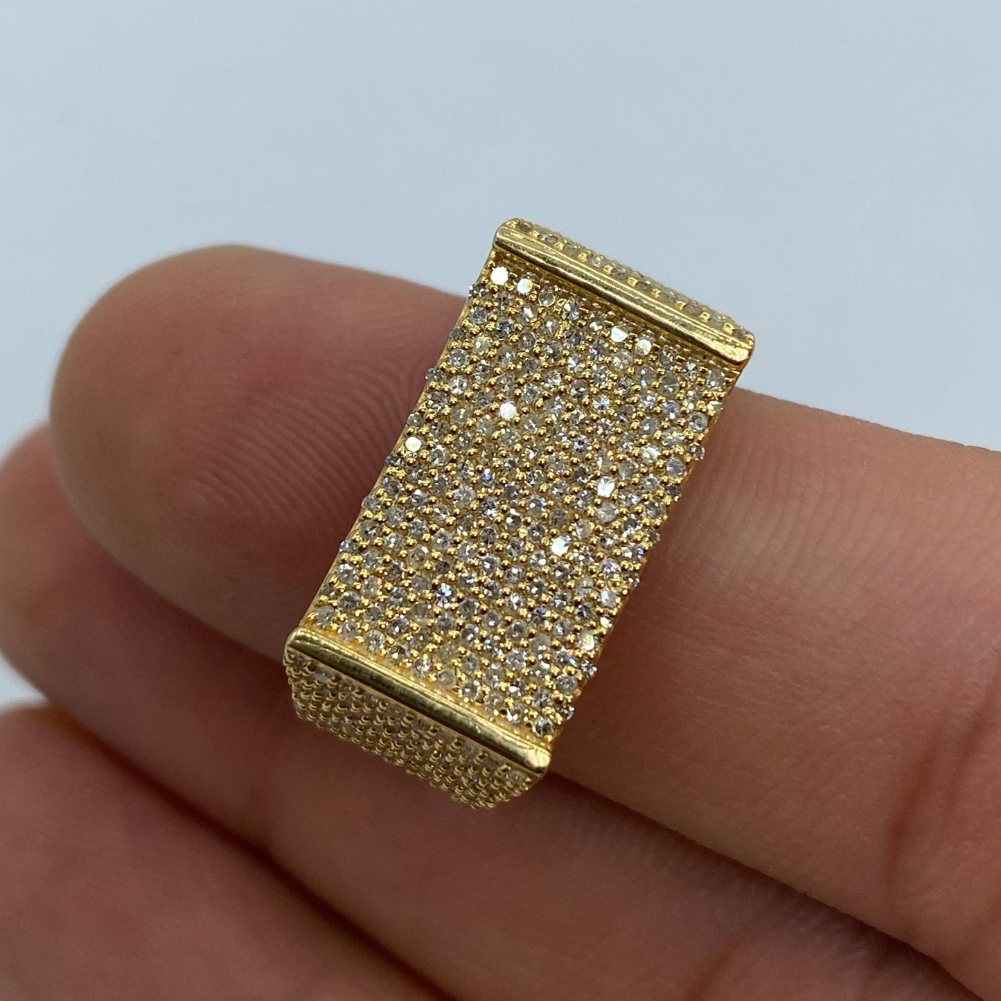 10K Rectangle Olympian Diamond Ring