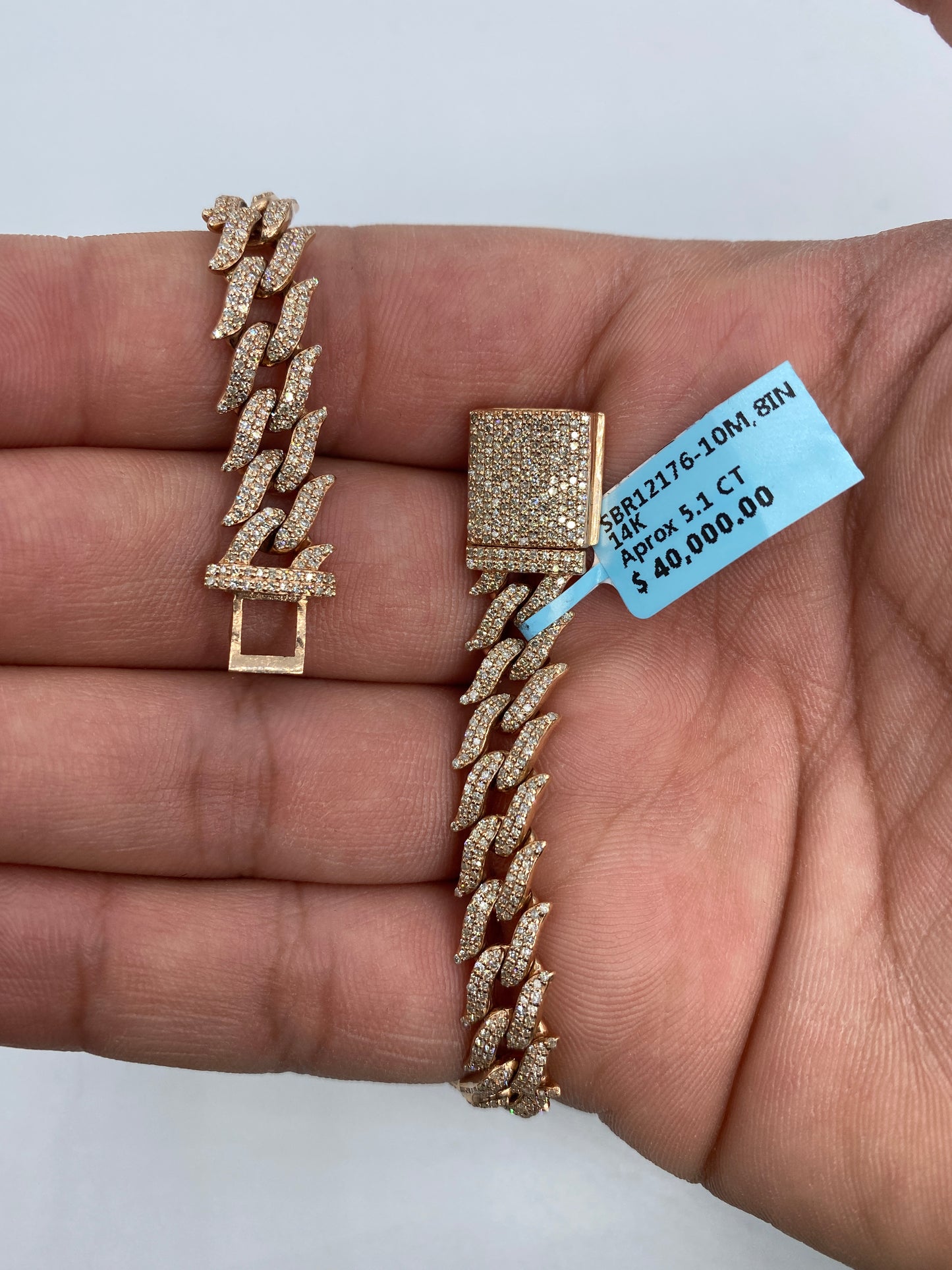 14K Cuban Thorn Bracelet 10mm, 8in