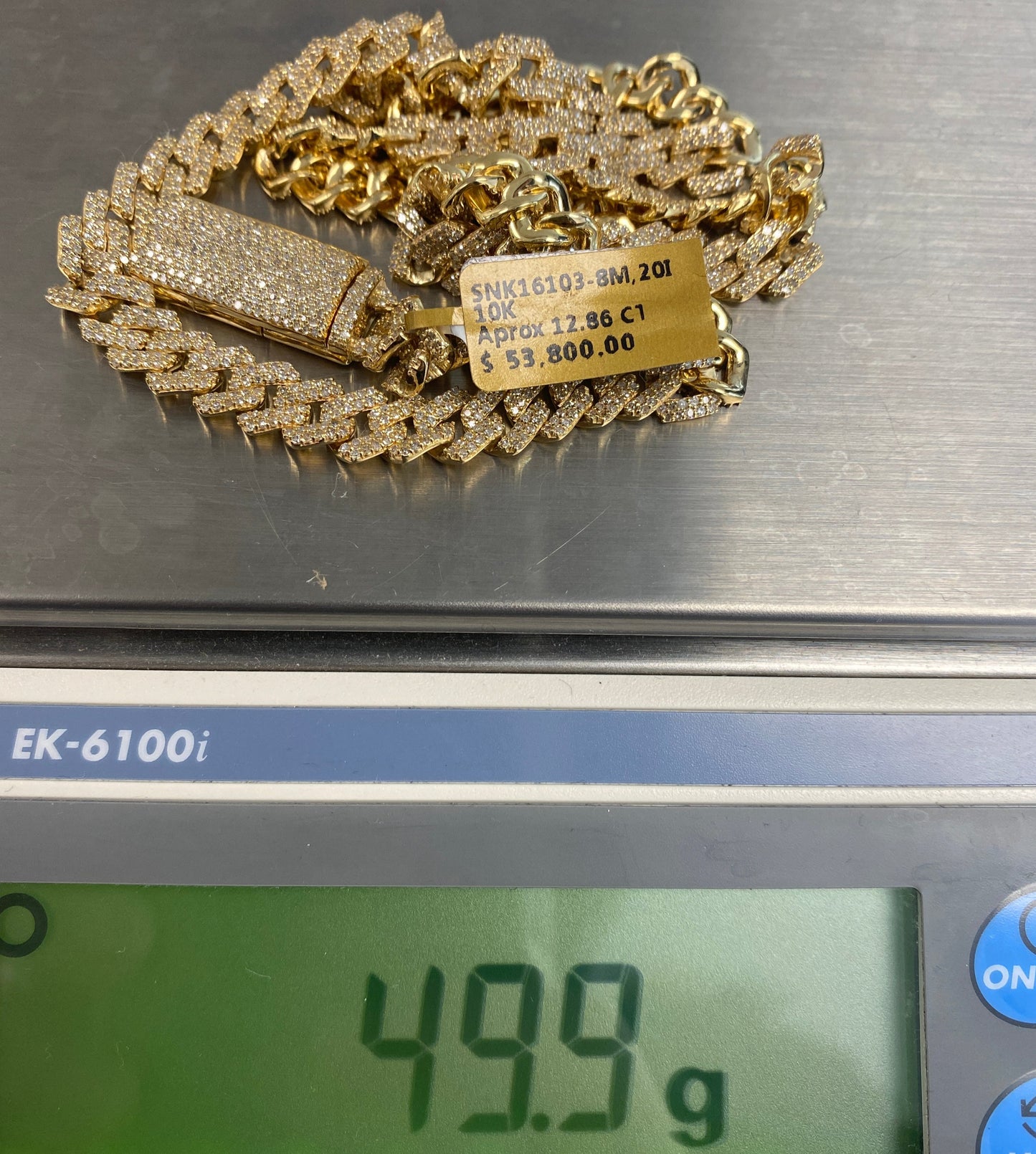 10K 8MM Cuban Link Diamond Chain 20"