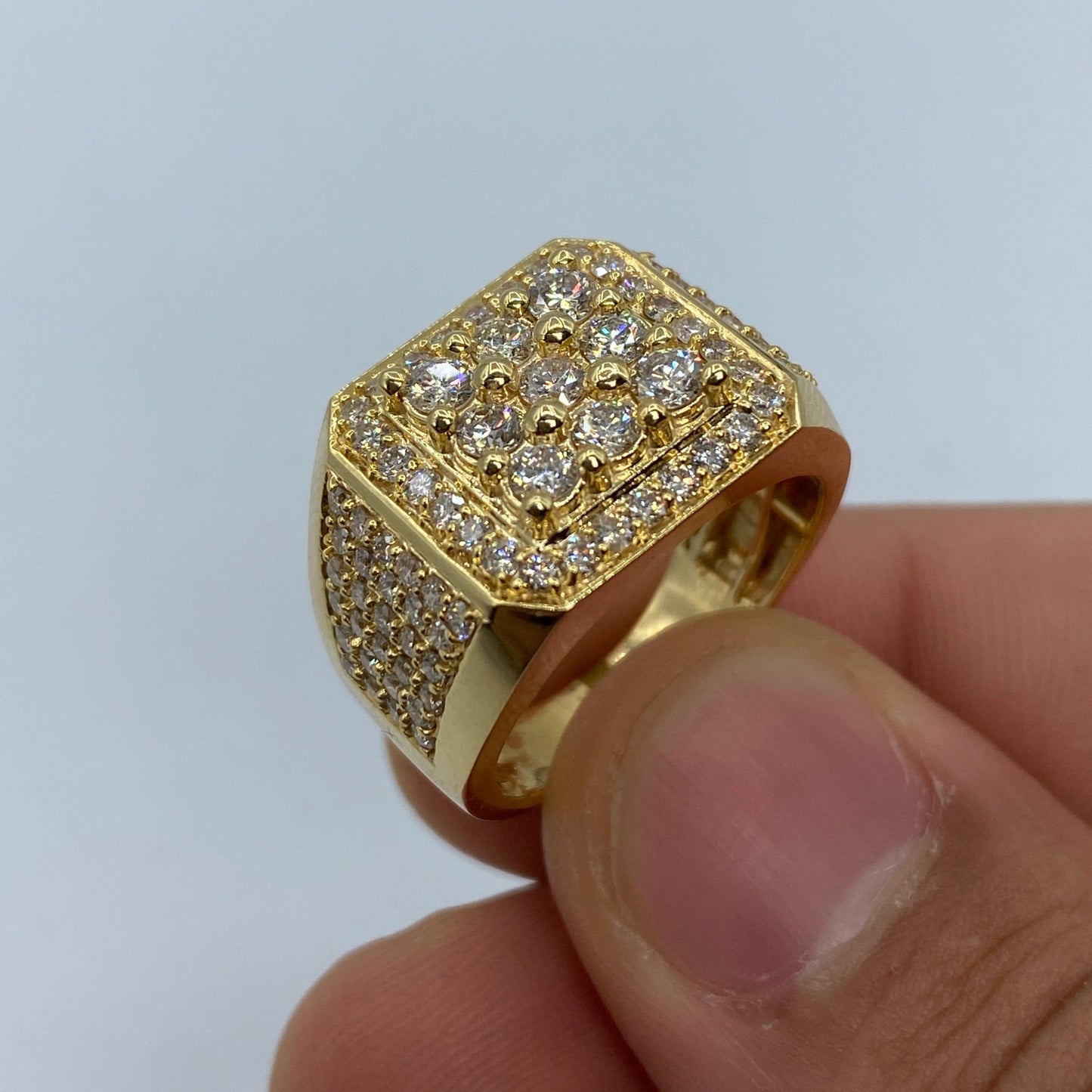 10K Square Divine Diamond Ring