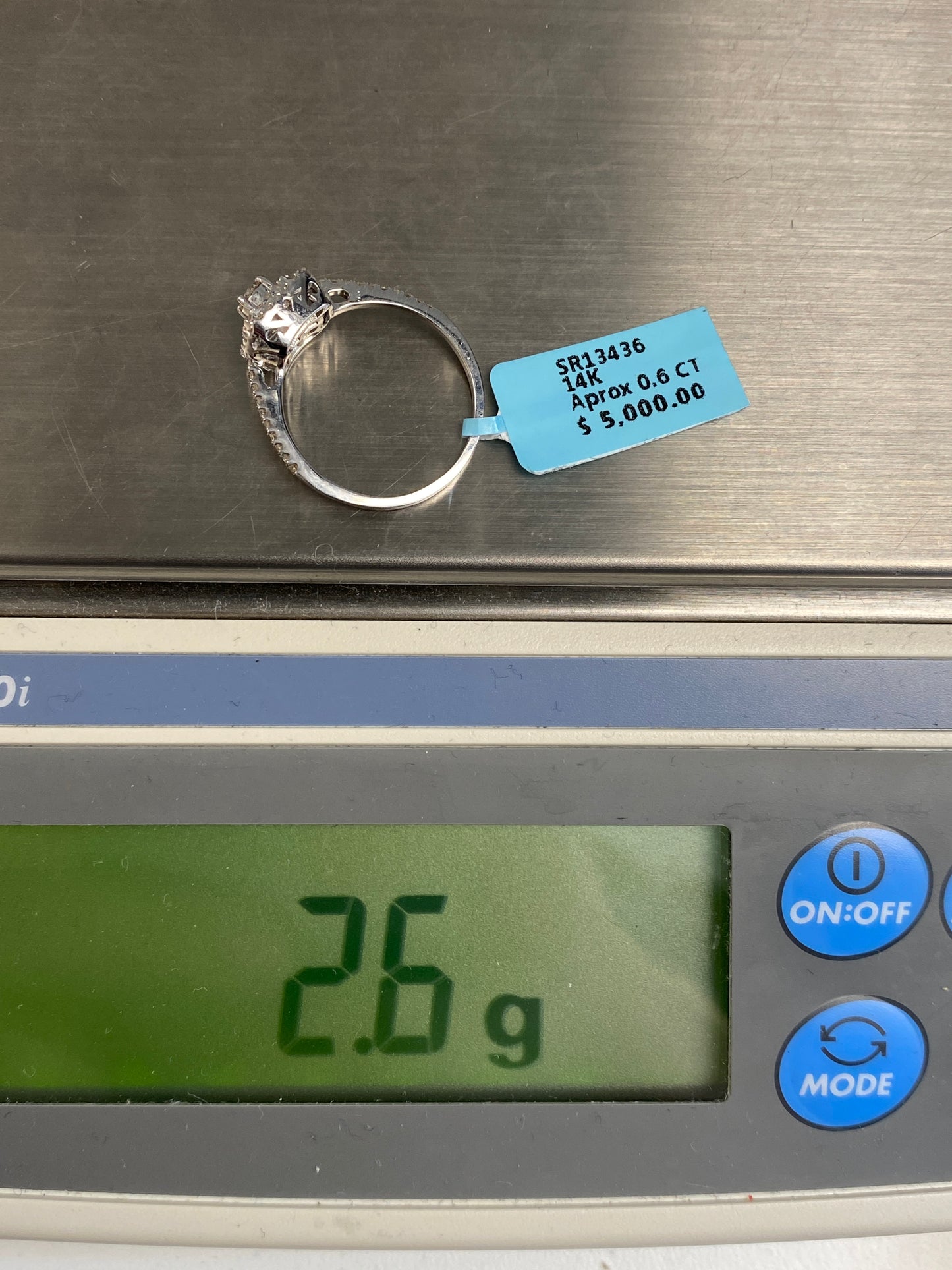 Wide Square With Large Center Stone Engagement Ring