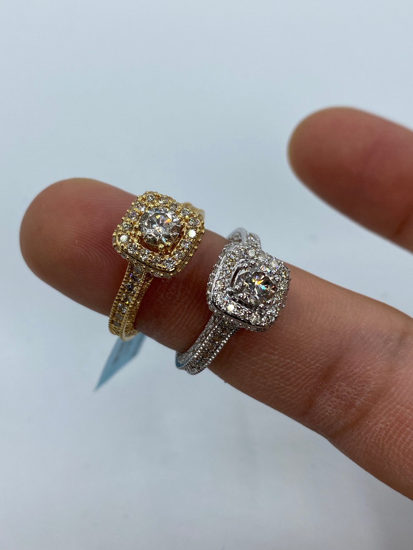 Large Center Stone Square Engagement Ring