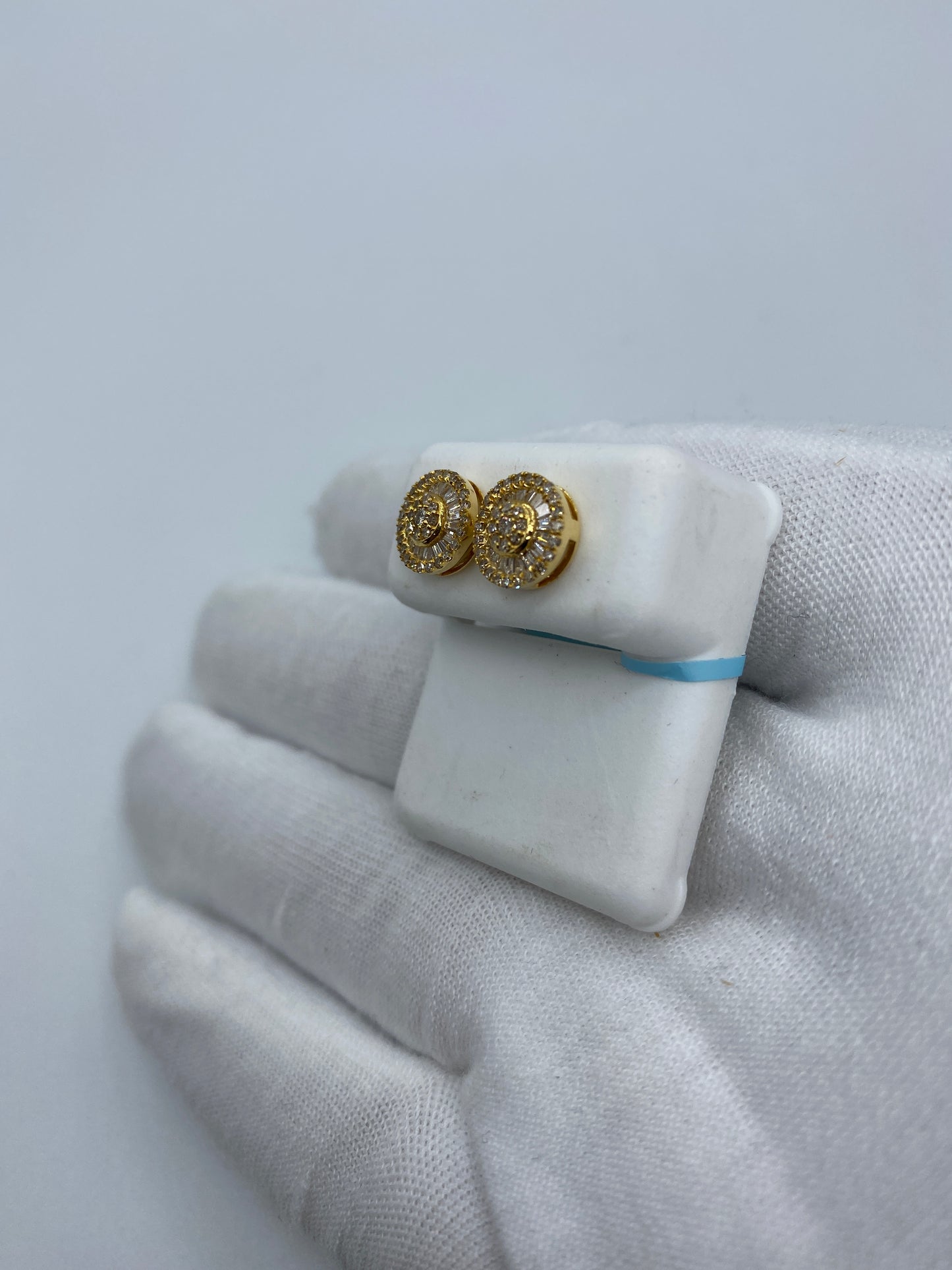 Circle Gutter Baguette Earrings