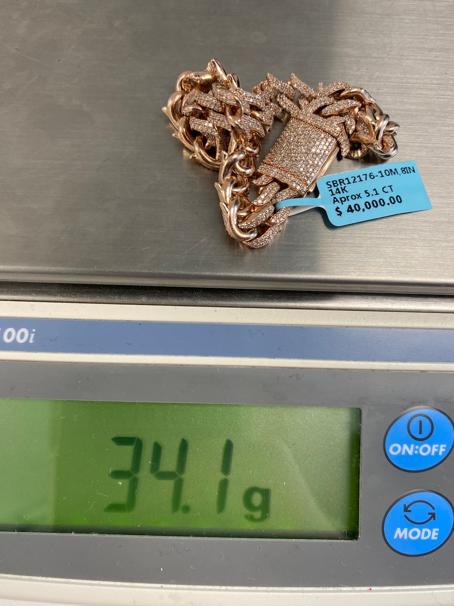 14K Cuban Thorn Bracelet 10mm, 8in