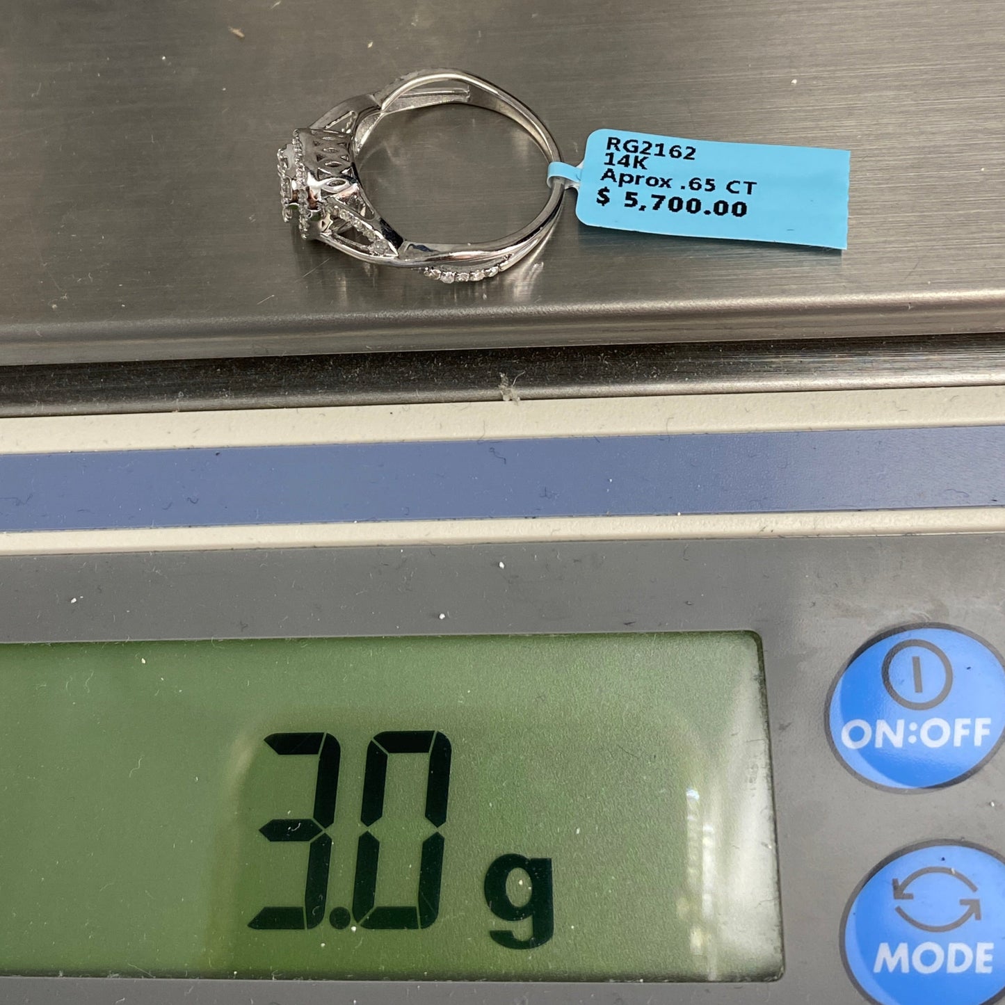 Diamond Row Spiral Engagement Ring