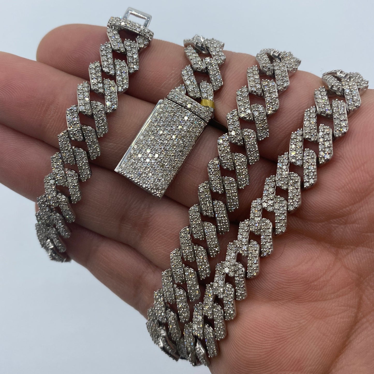10K 10MM Cuban Link Diamond Chain 22"