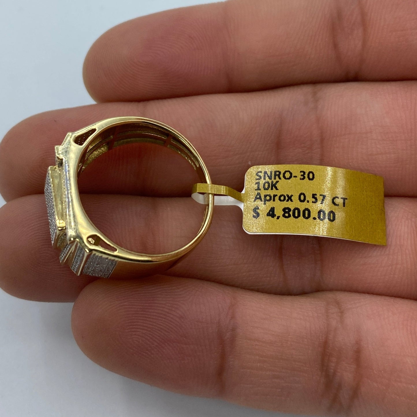 10K Square Jigsaw Diamond Ring