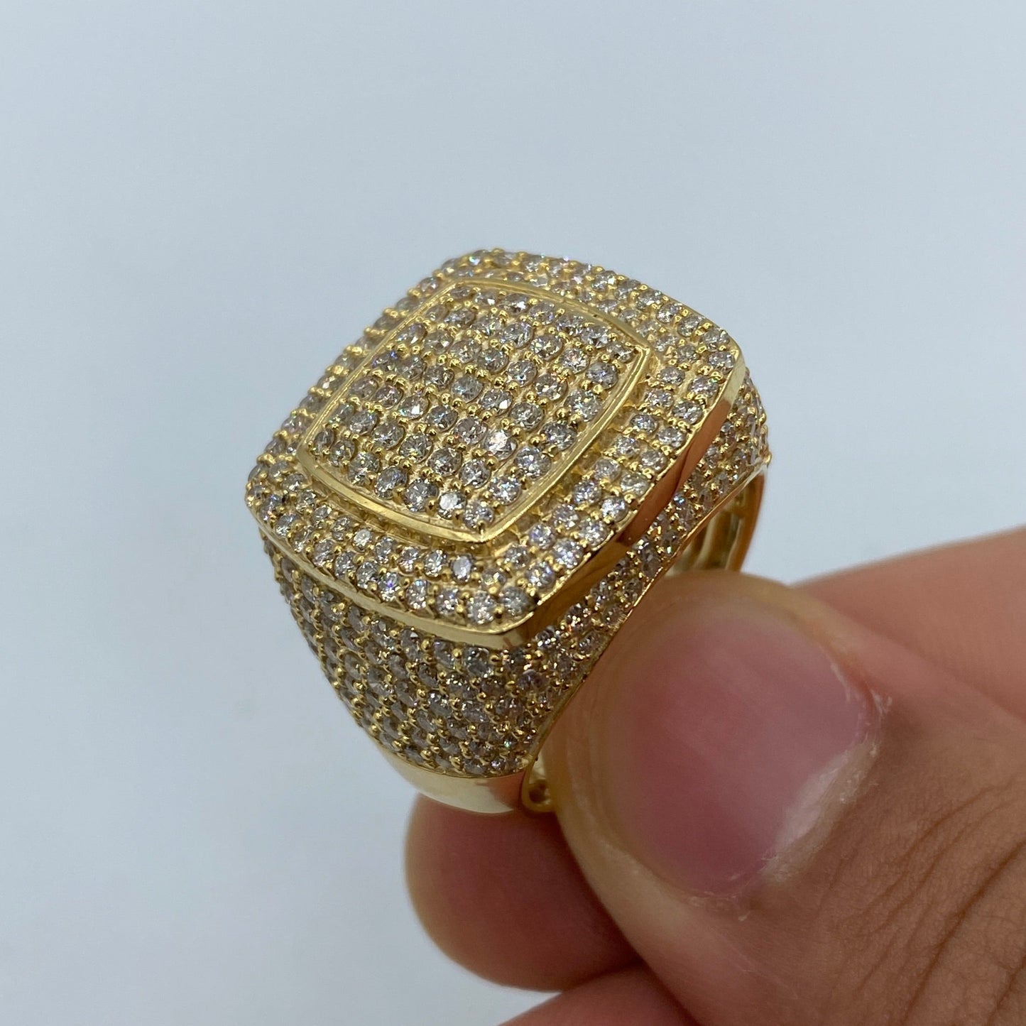 10K Square Jumbo Diamond Ring