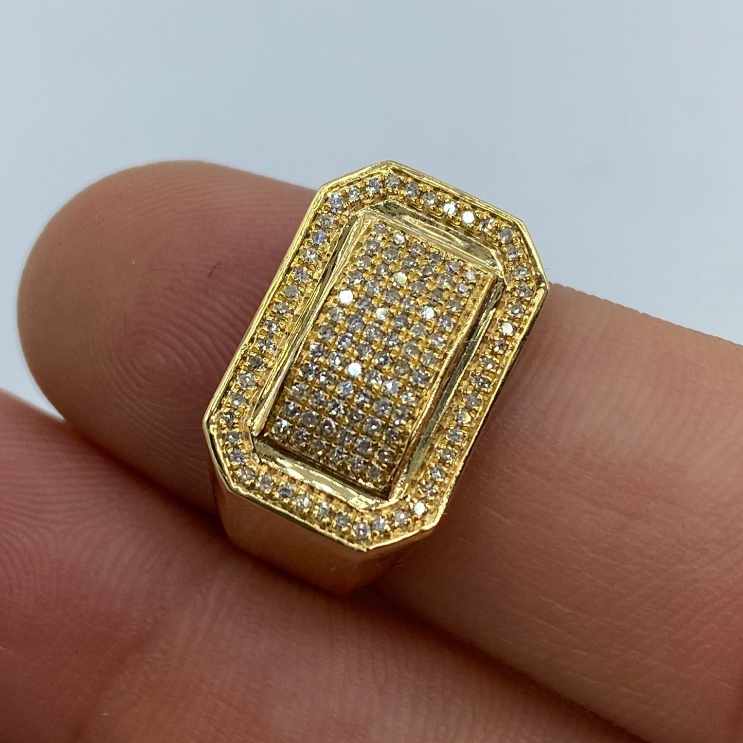 10K Rectangle Deluxe Diamond Ring