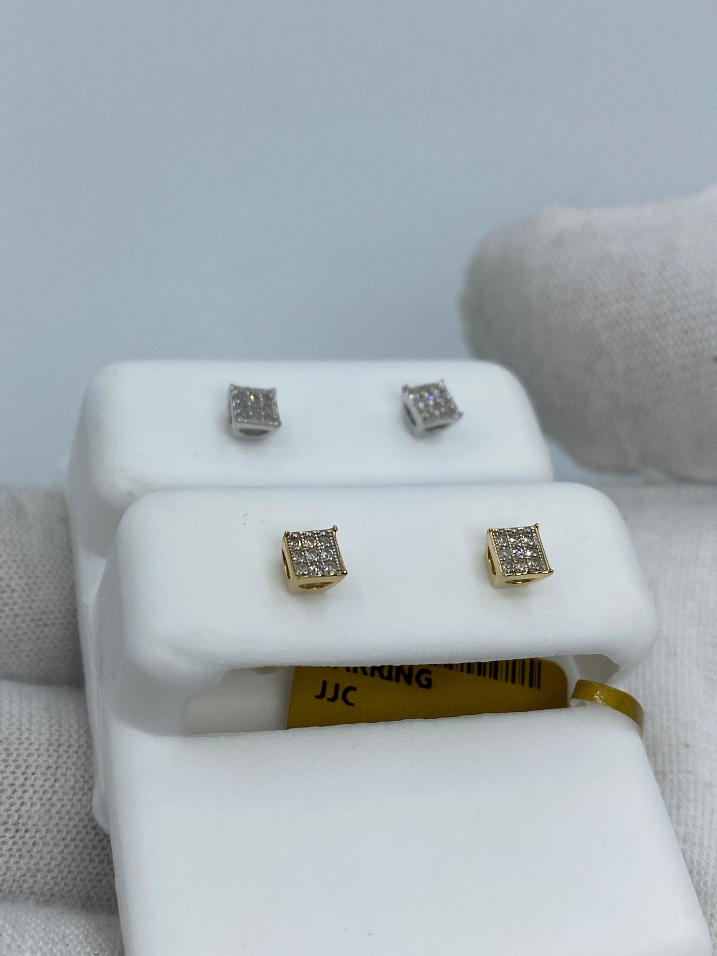 10K Square Earrings Size #1