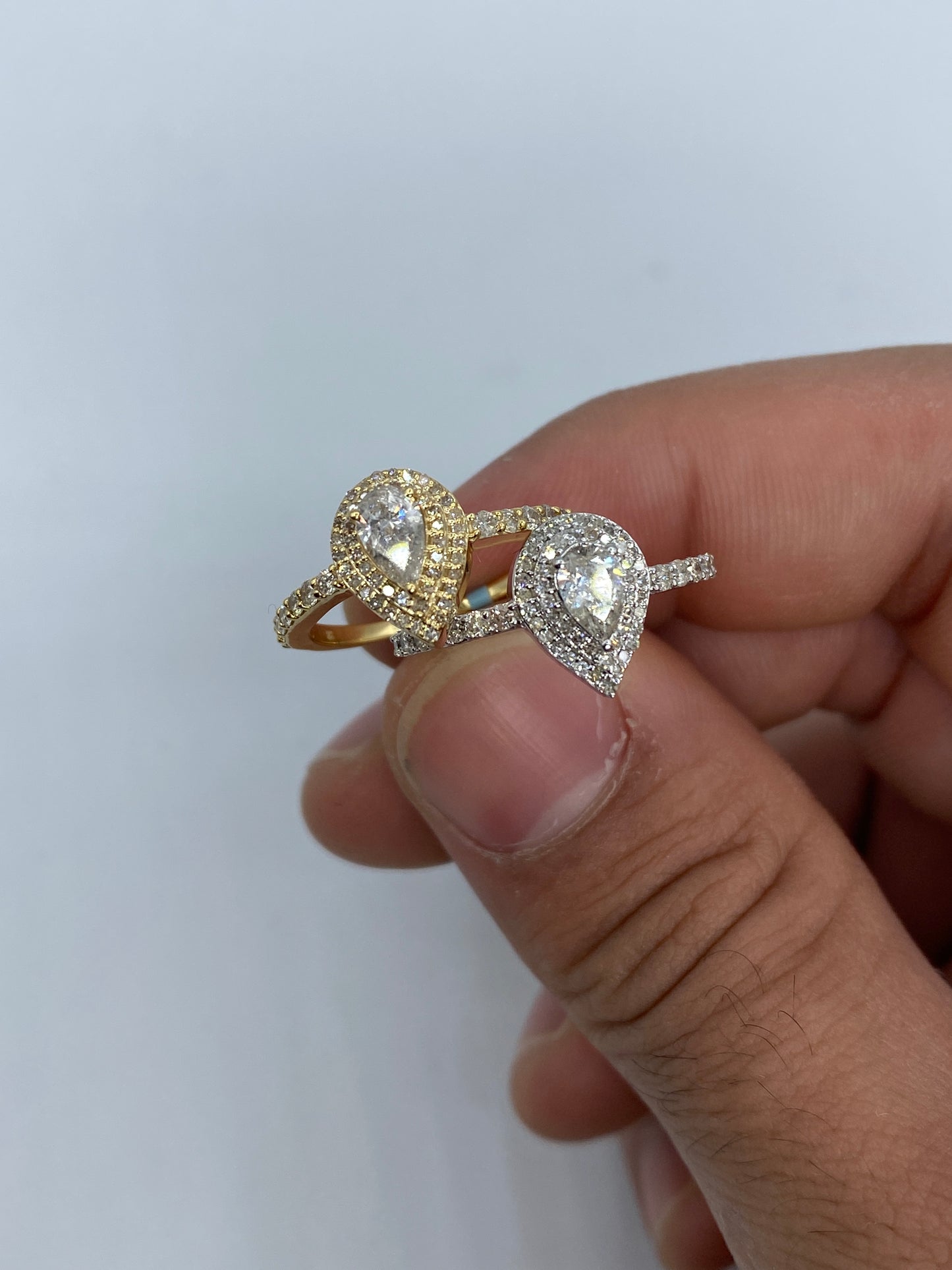 Pear Shape Large Center Stone Engagement Ring