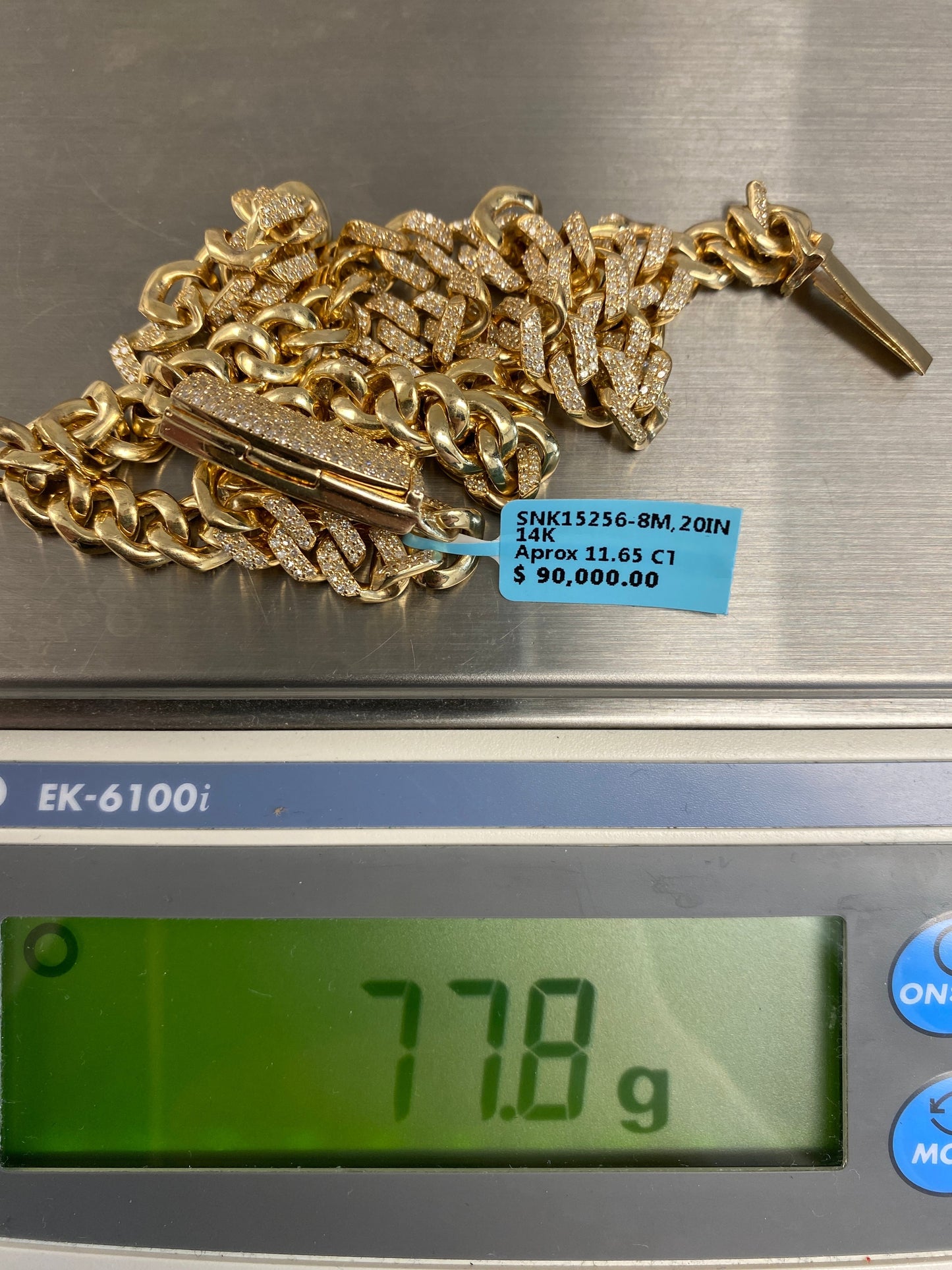 14K Cuban Chain 8mm, 20in