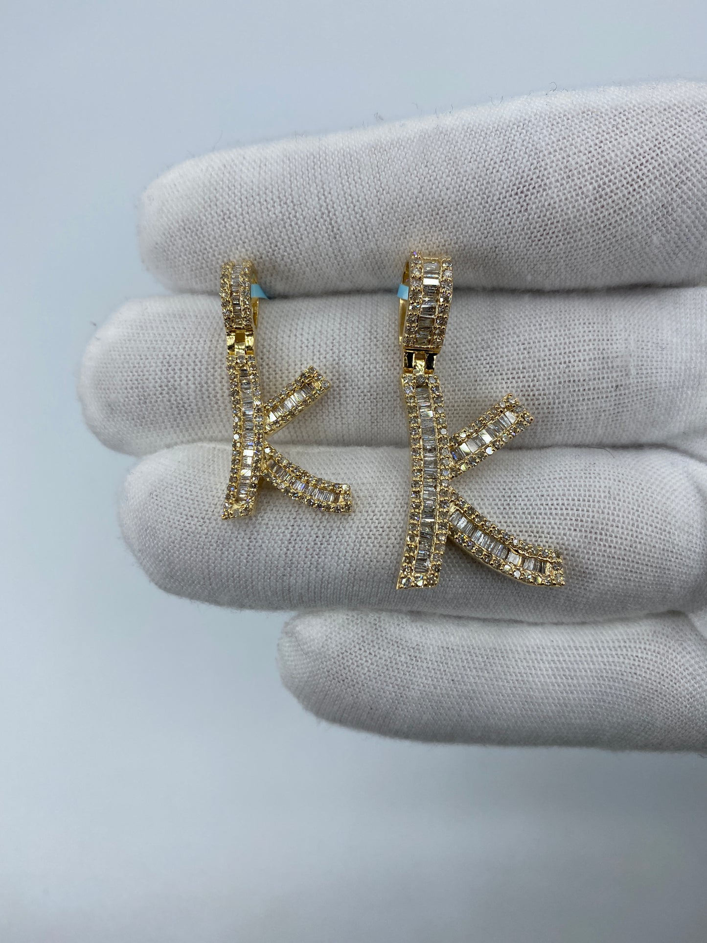 14K K Baguette Initial