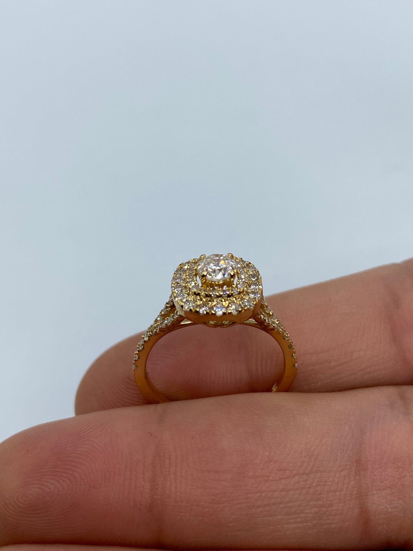 Wide Square Engagement Ring Large Center Stone